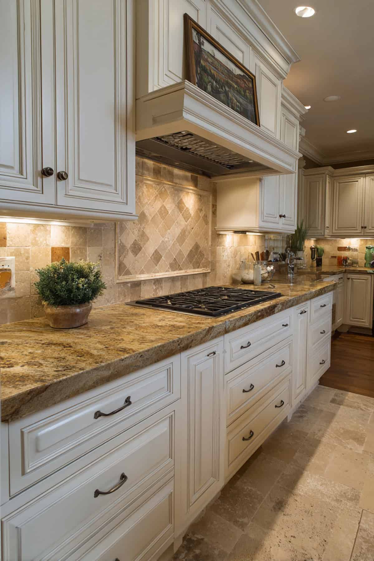 Travertine Tile Backsplash