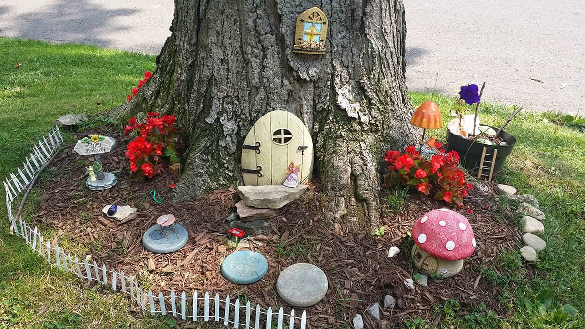 Tree Base Fairy Entry with Fence