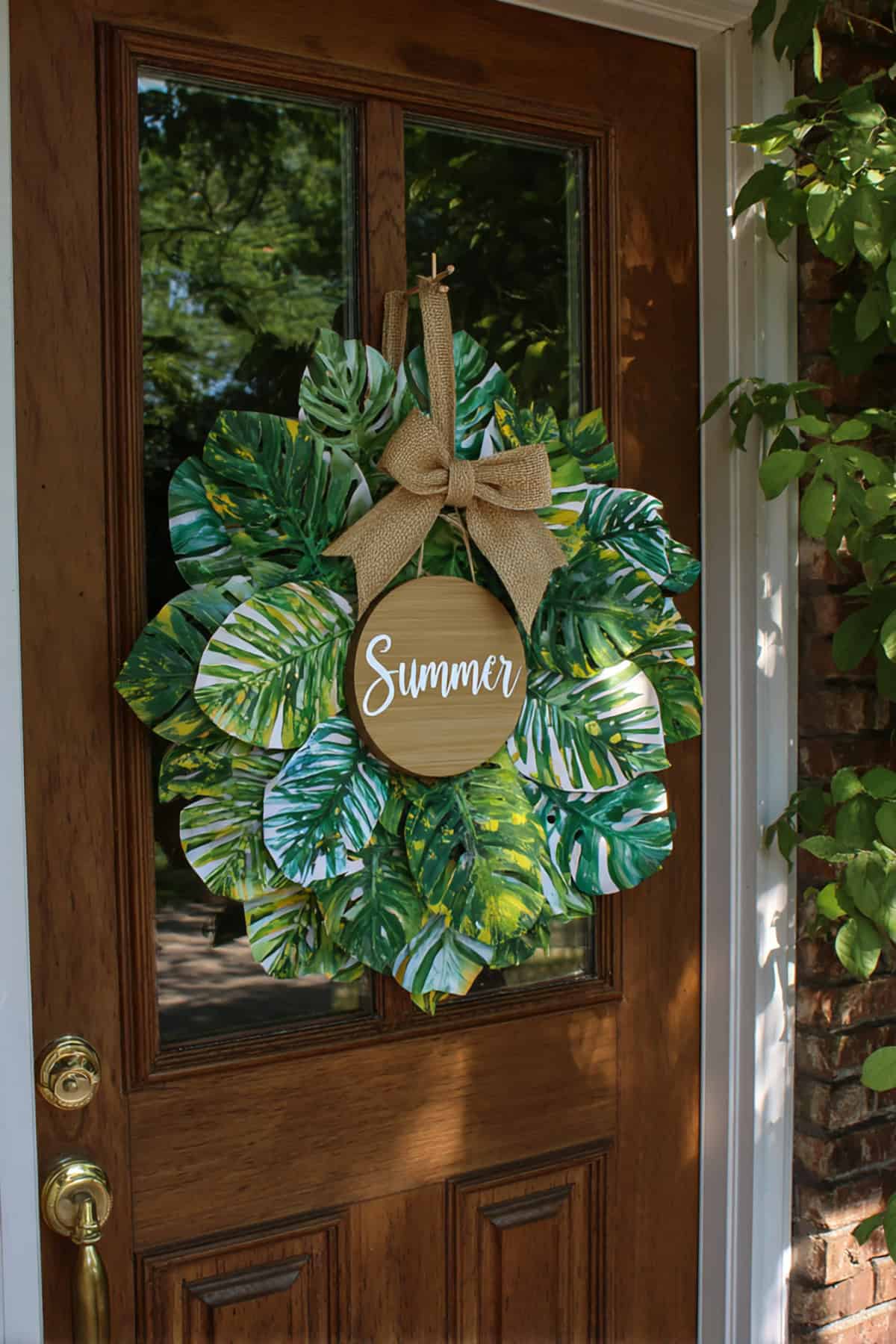 Tropical Palm Leaf Door Hanger