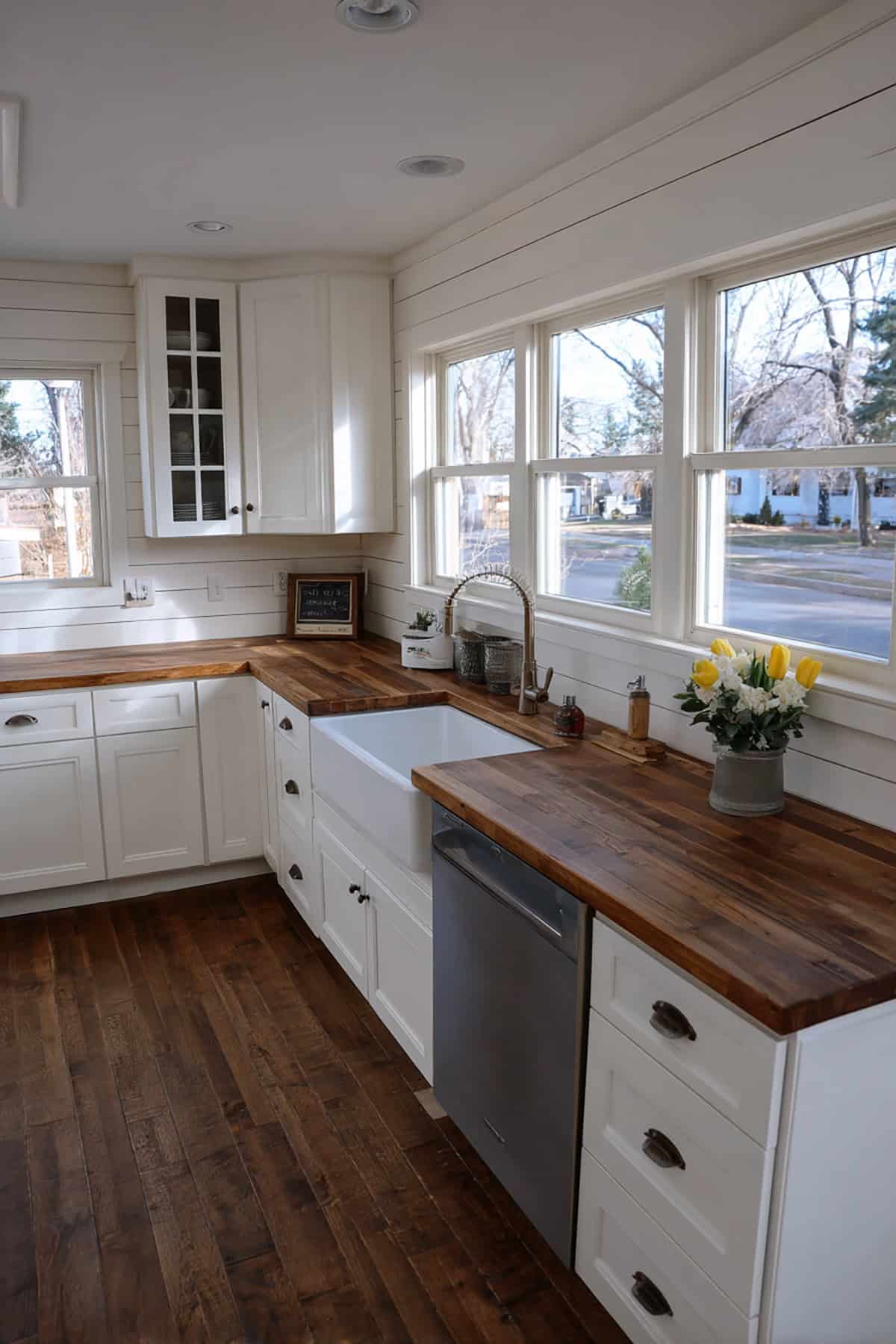 White Shiplap Backsplash