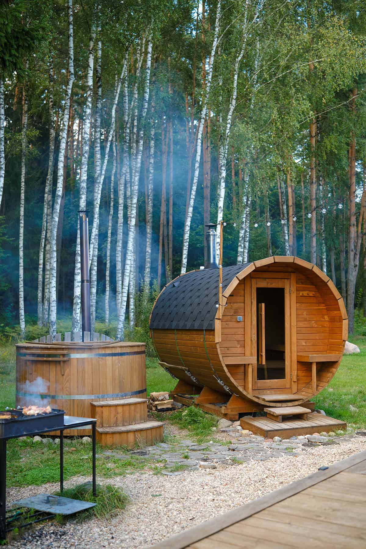 Woodland Sauna and Hot Tub Combo Layout