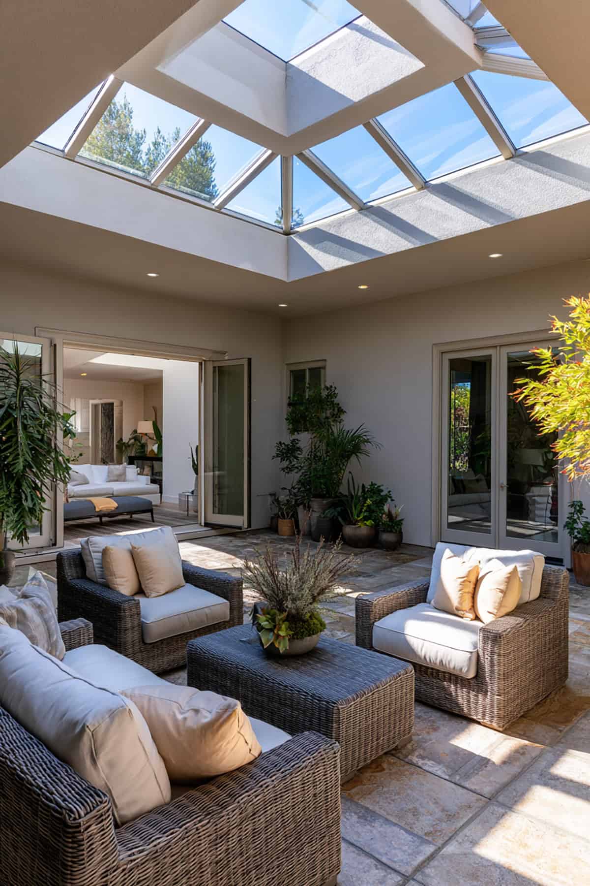 Attached Covered Patio With Skylight Roof Panels
