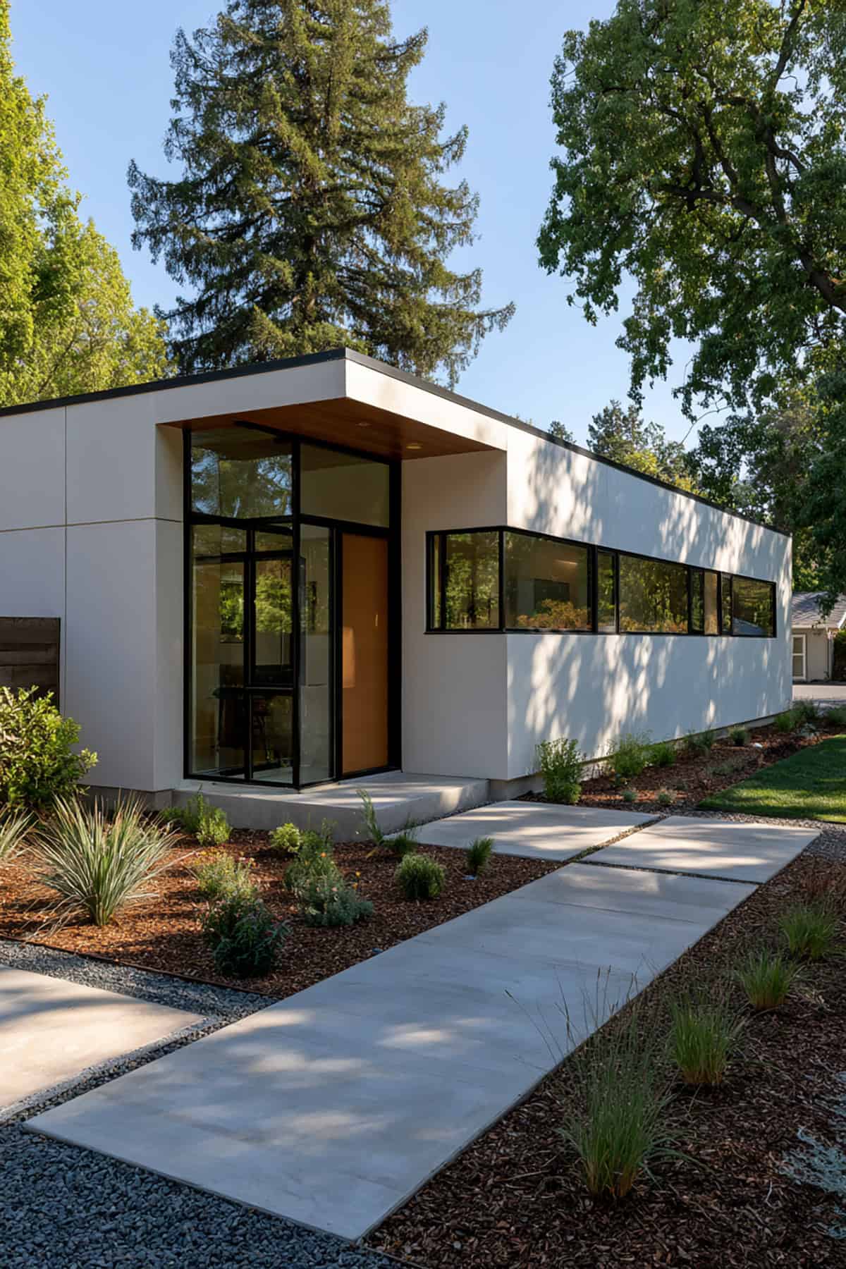 Bungalow With Continuous Horizontal Window Band