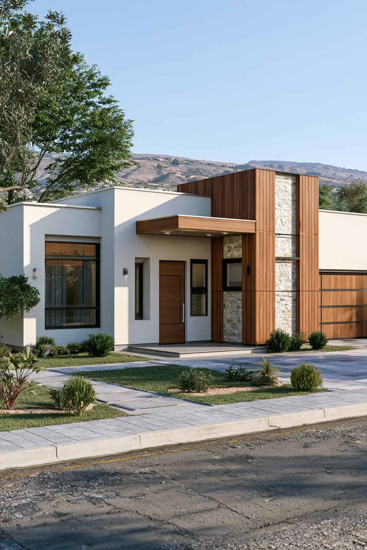 Bungalow With Mixed Material Facade Panels