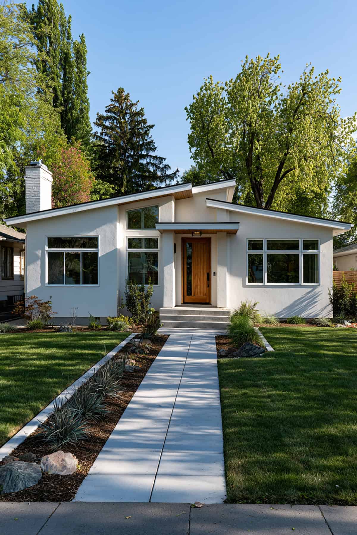 Bungalow With Offset Entry and Asymmetrical Layout