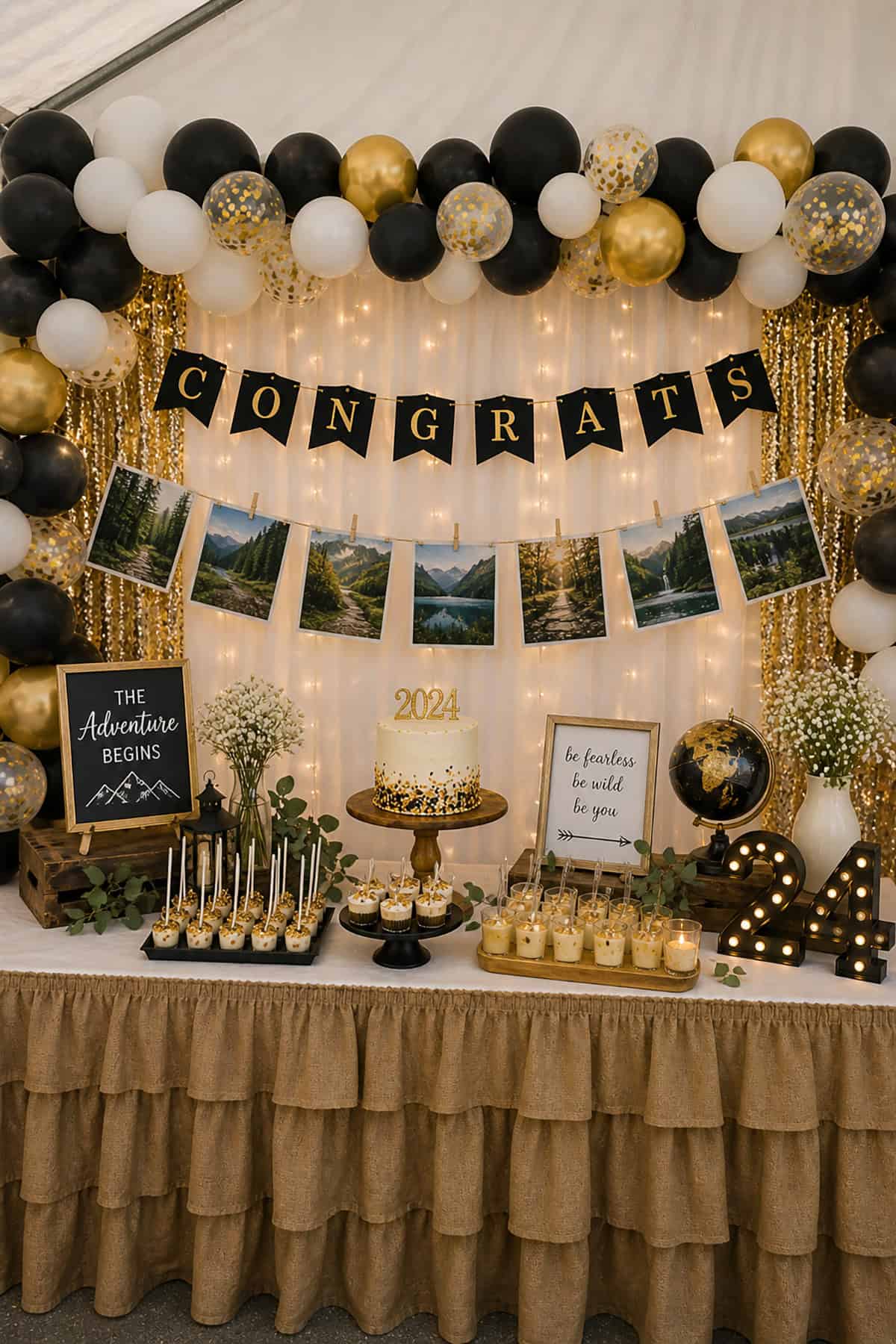 Chic Black Gold Grad Setup