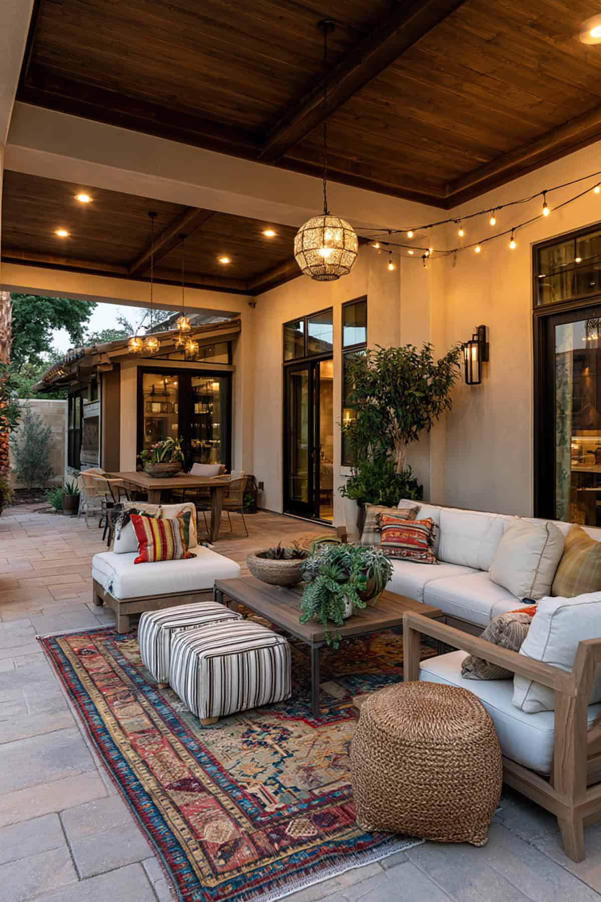 Covered Patio With Double Seating Zones