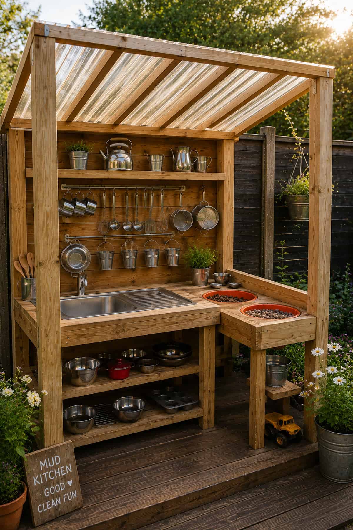 Finished DIY Mud Kitchen Reveal