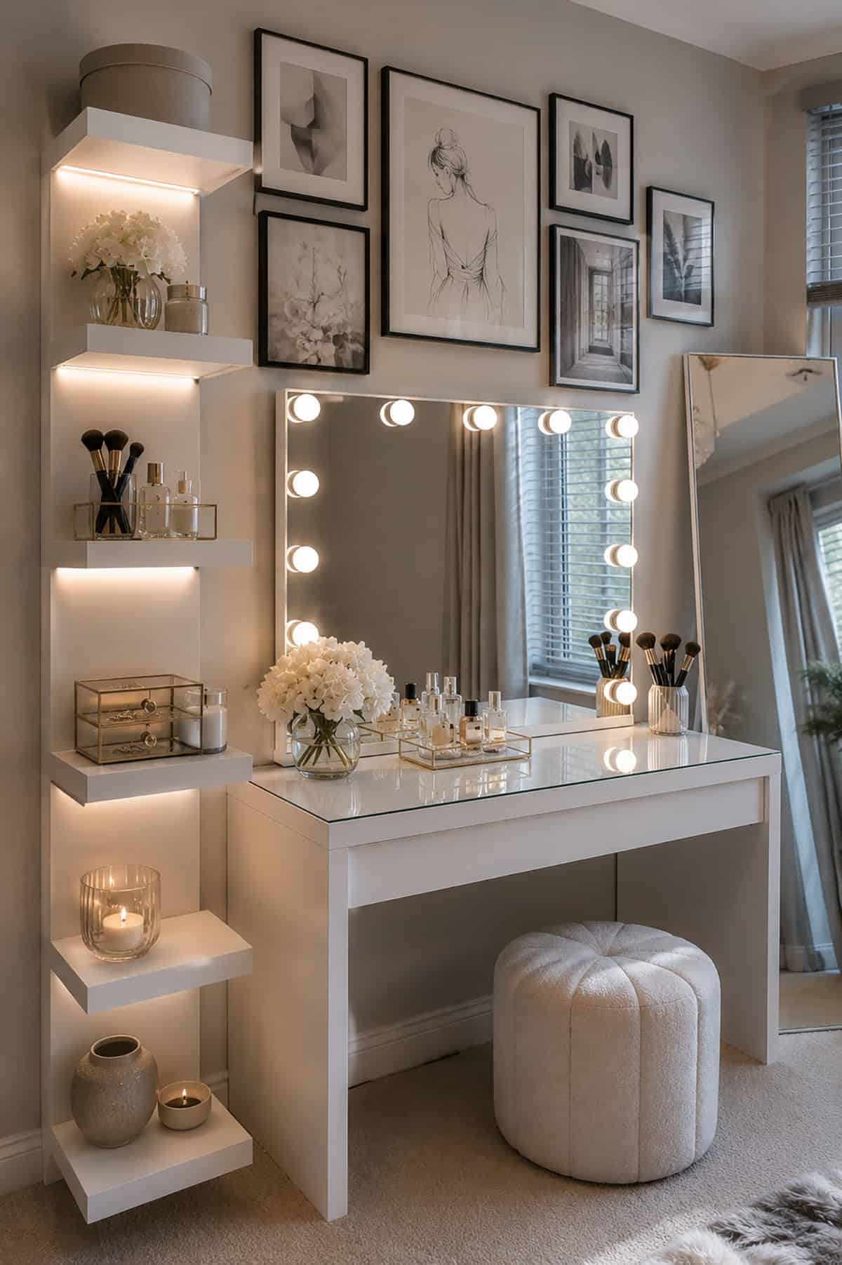 Gallery Wall Makeup Vanity Table