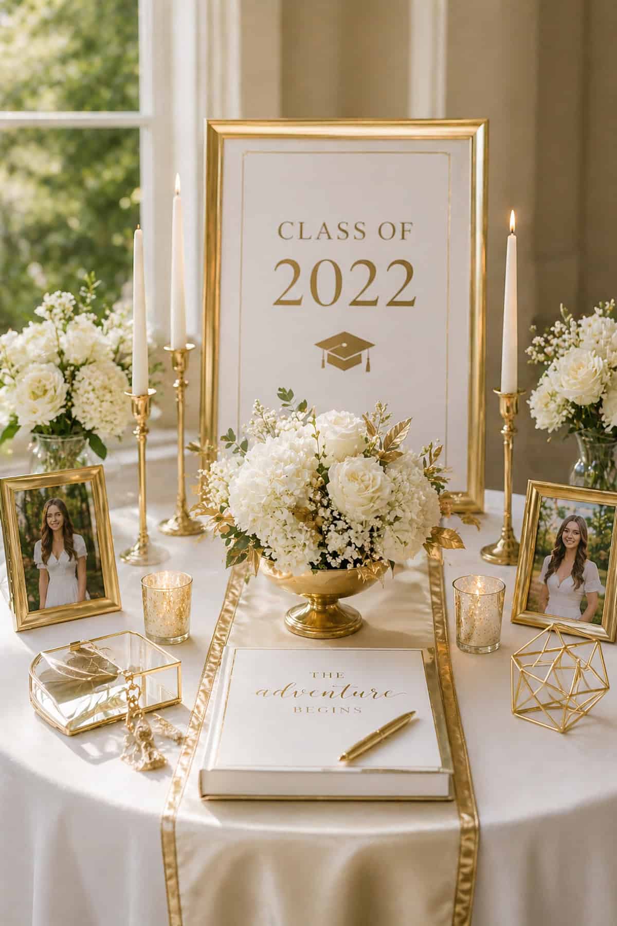 Gold And White Elegant Senior Table