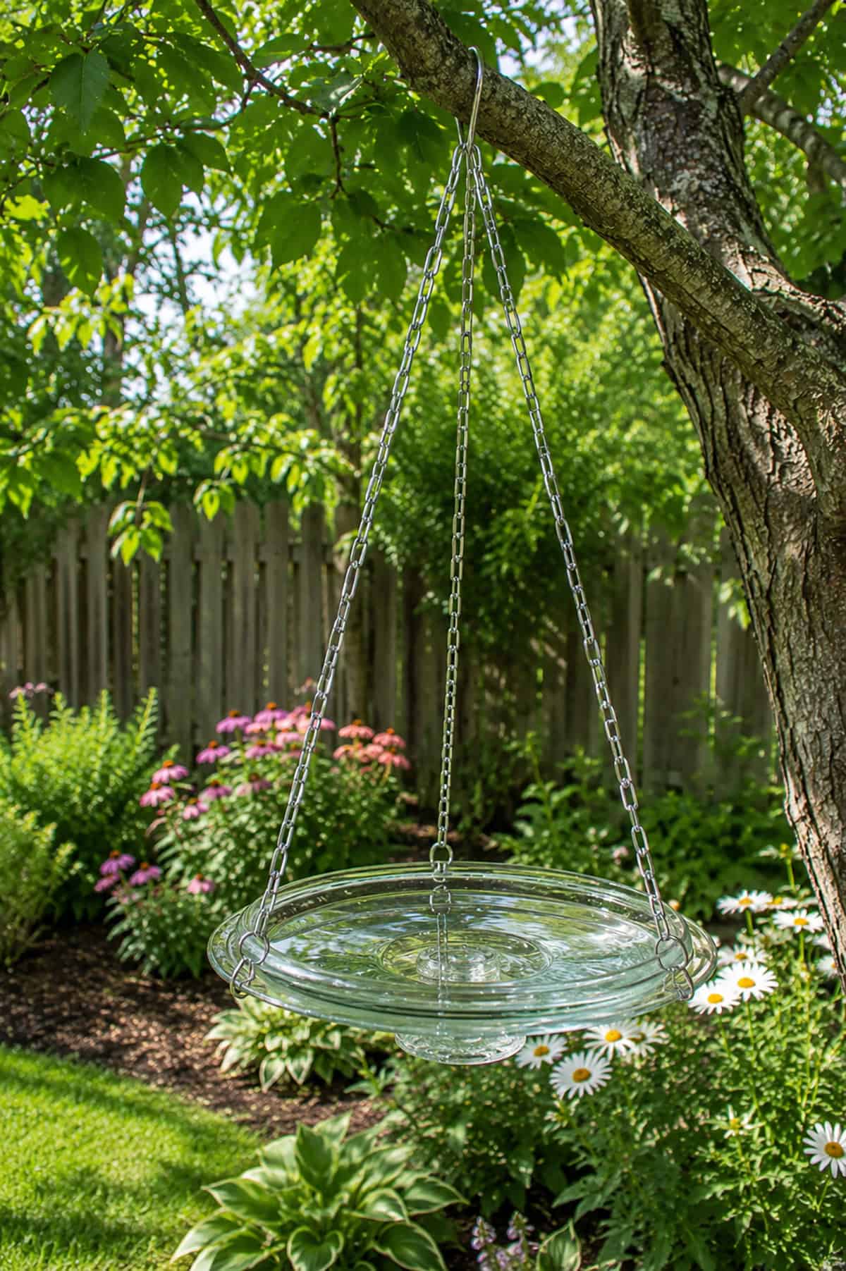 Hanging Glass Lid Bird Bath