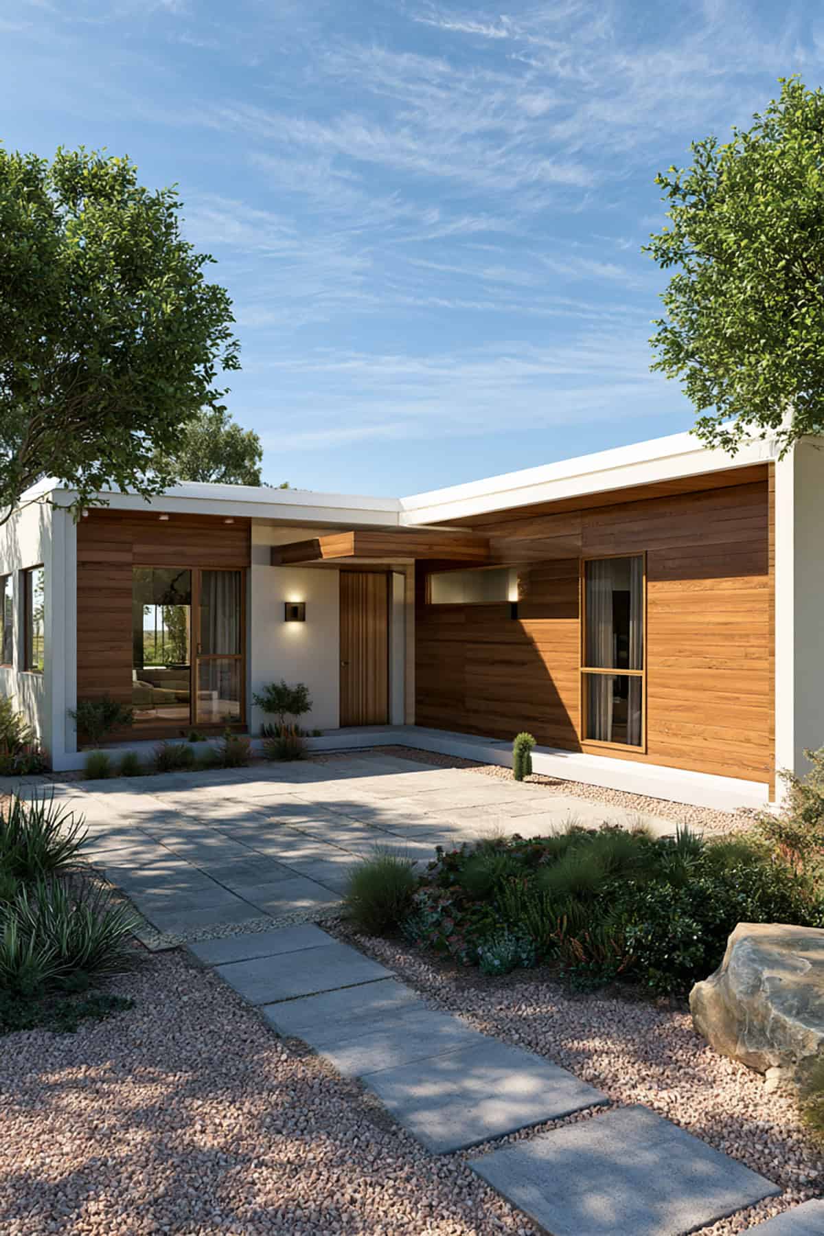 L Shaped Bungalow With Defined Corner Layout