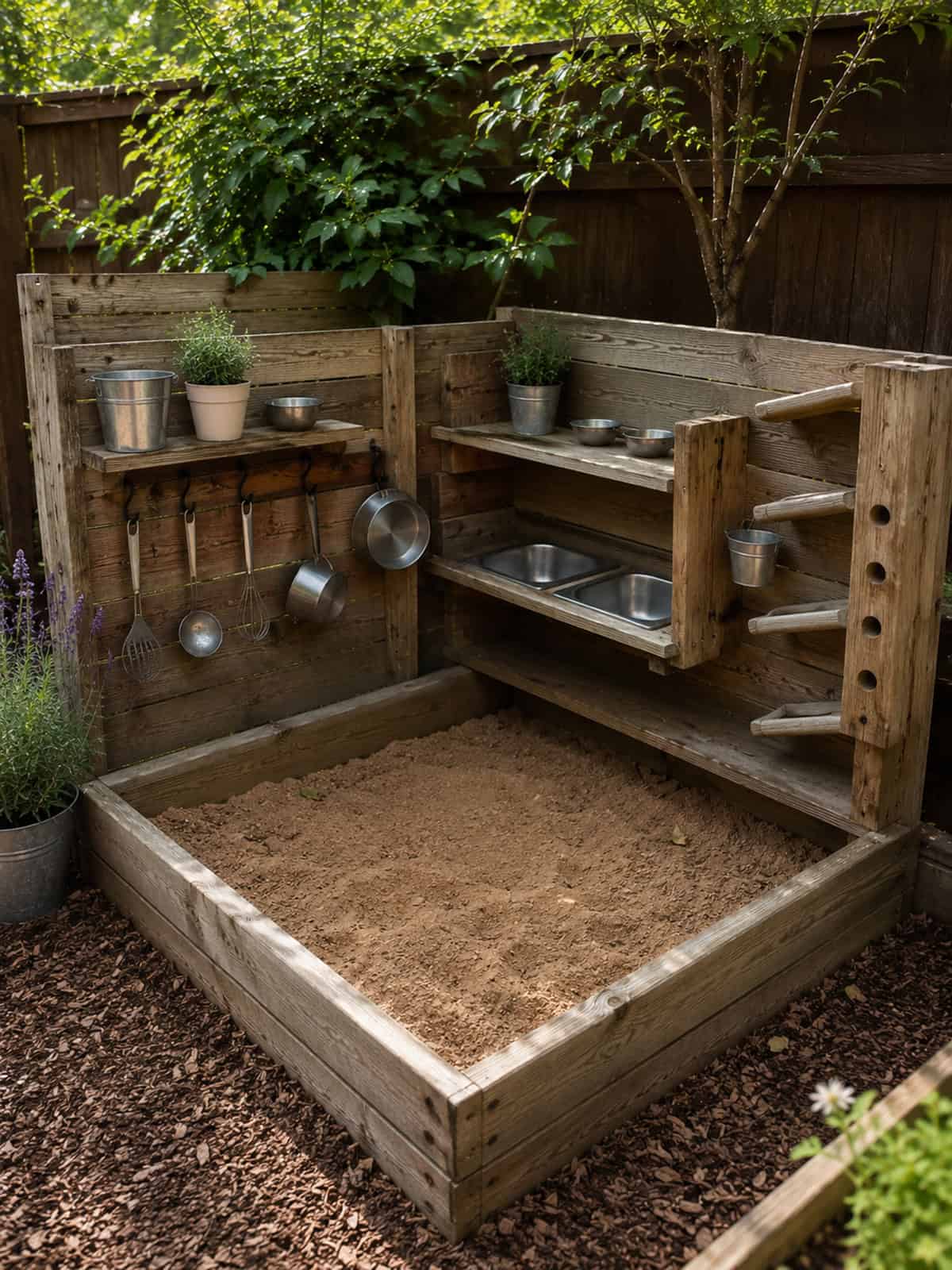 Mud Kitchen Corner With Sand Play Area