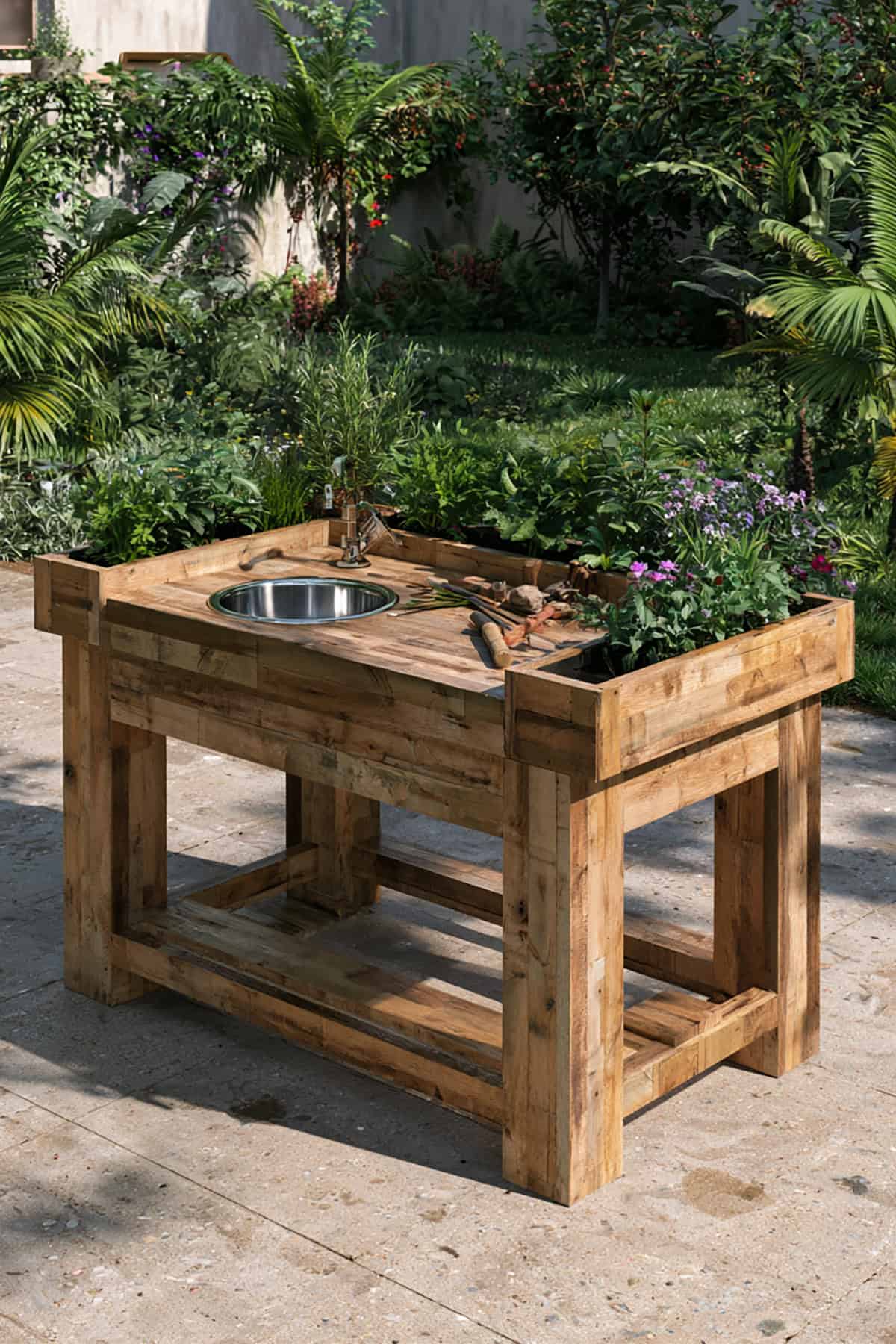 Mud Kitchen With Built In Planter Boxes