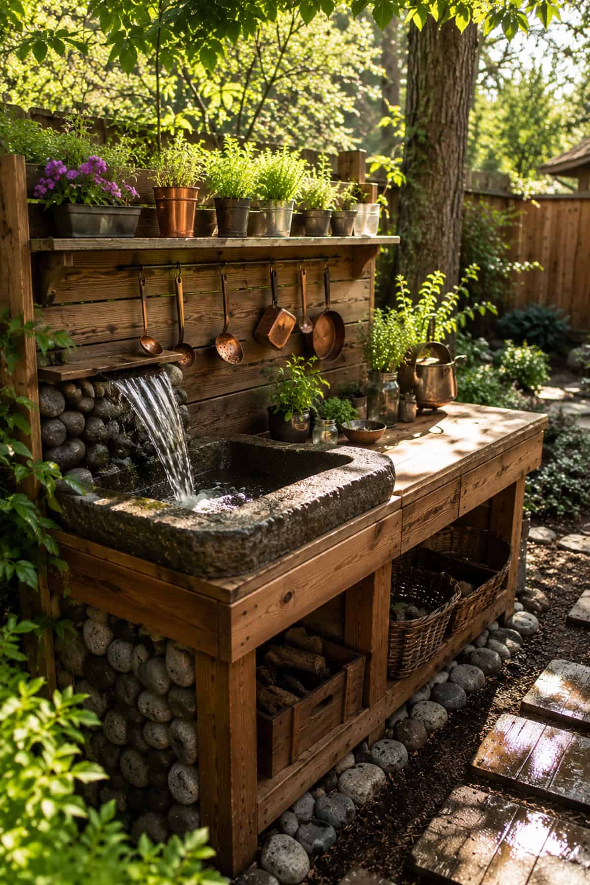 Mud Kitchen With Built In Waterfall Sink
