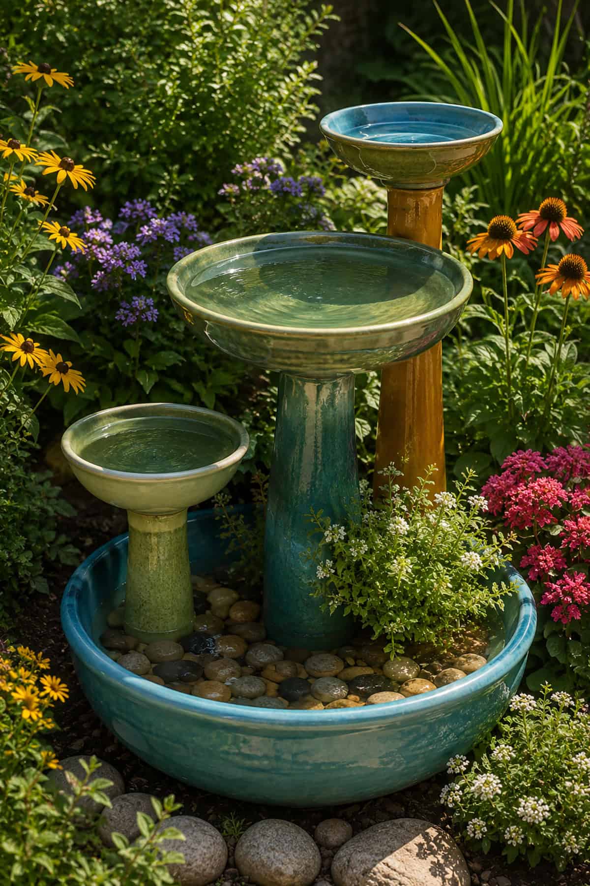Multi Level Garden Bird Bath
