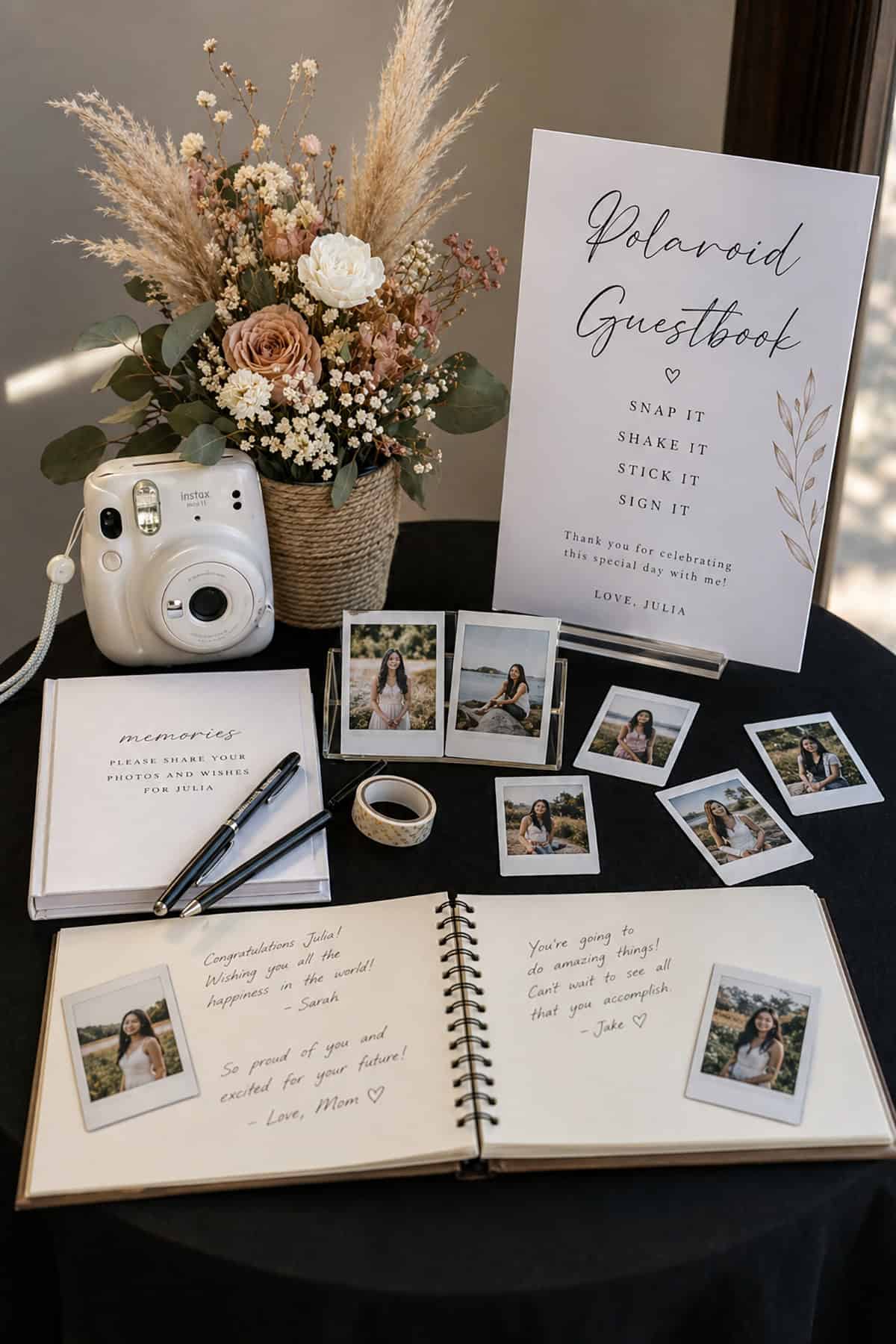 Polaroid Memory Table