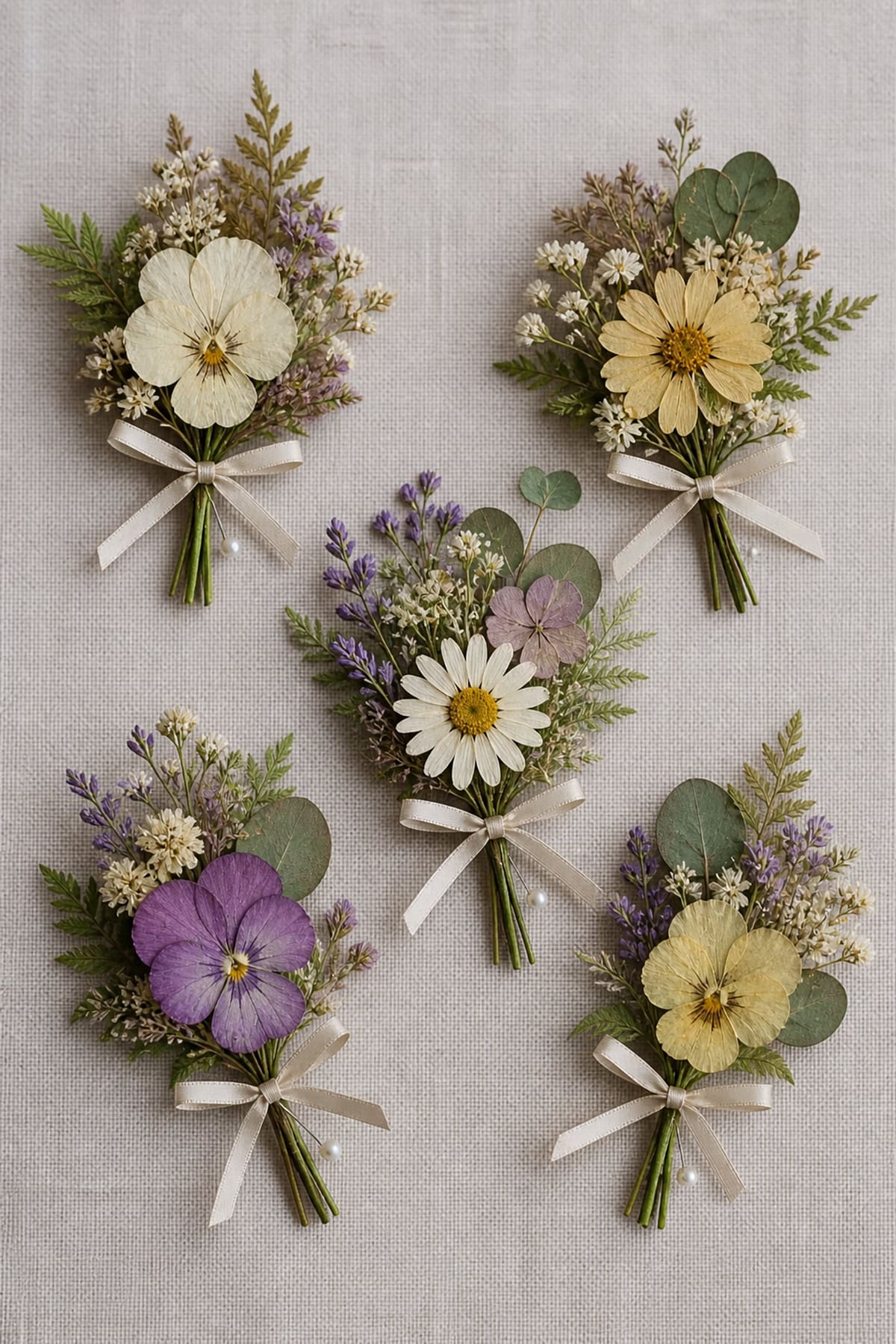 Pressed Flower Boutonnières