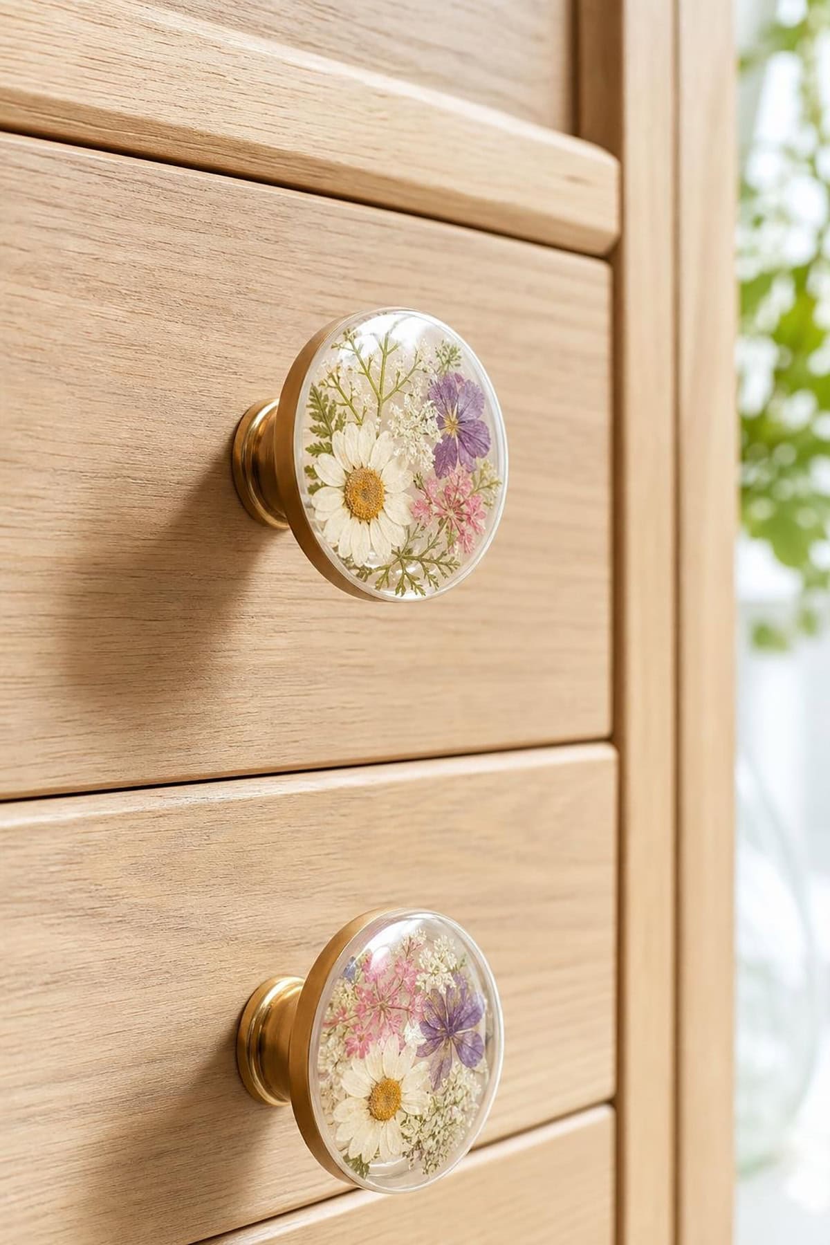 Pressed Flower Cabinet Knobs
