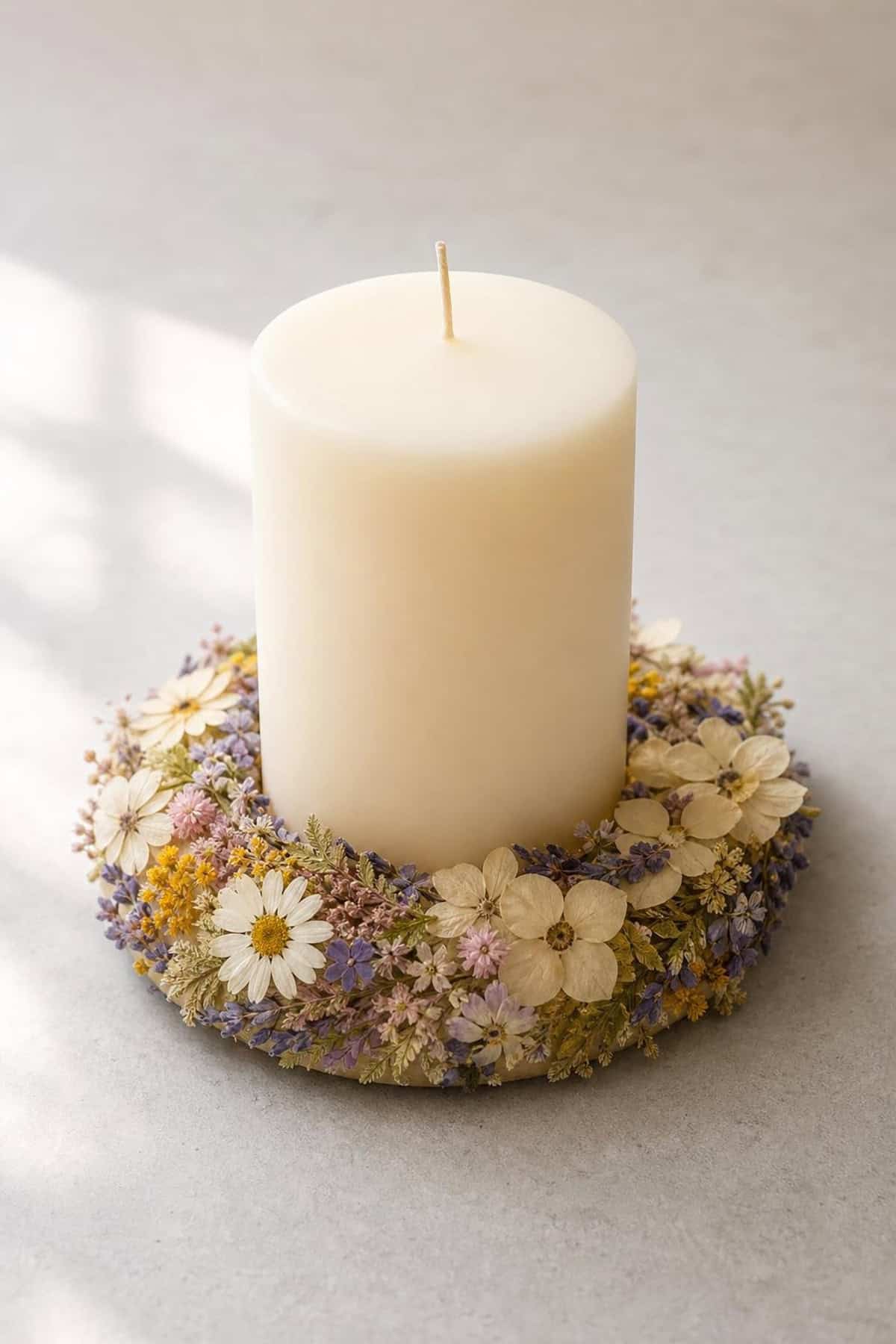 Pressed Flower Candle Rings