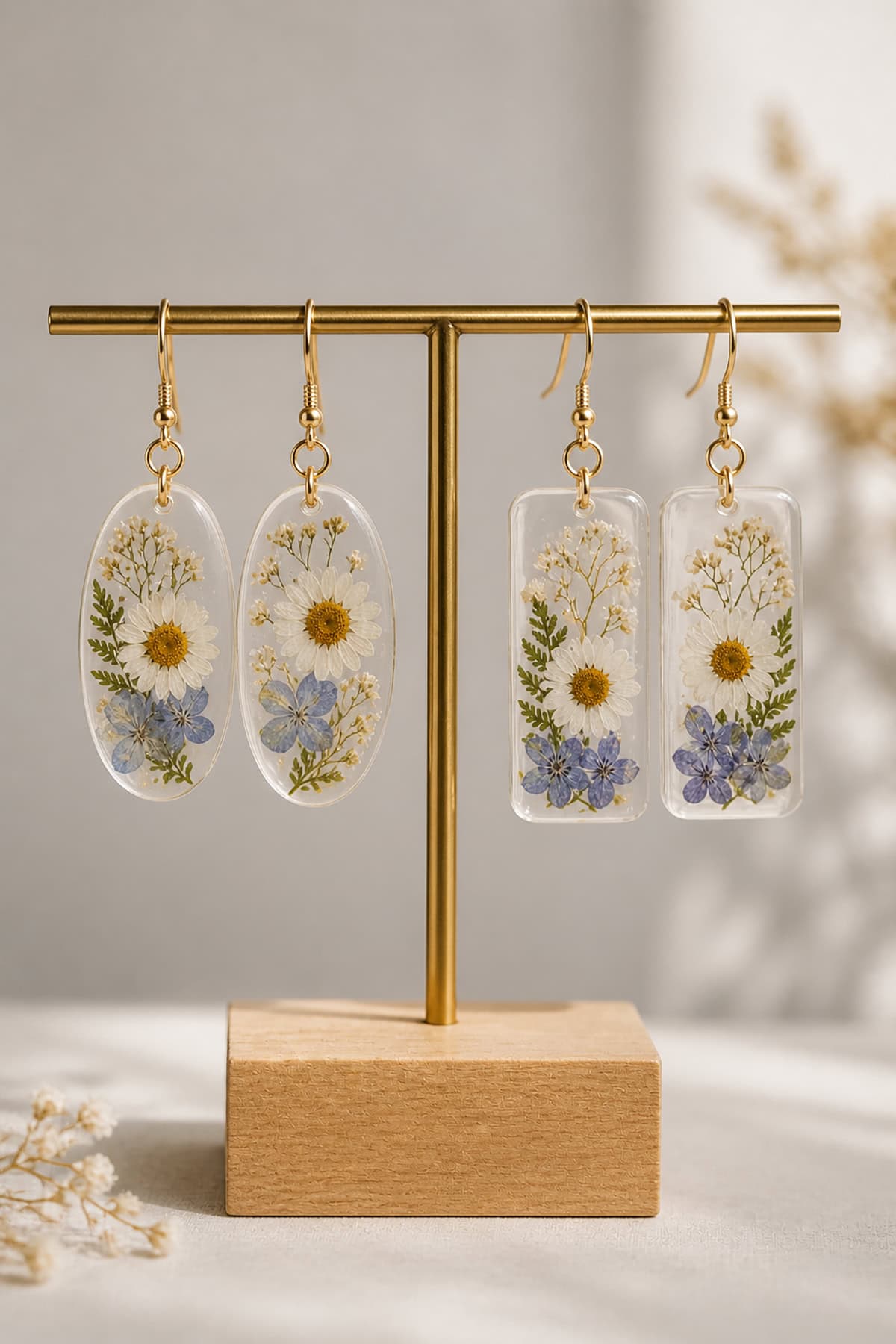Pressed Flower Earrings