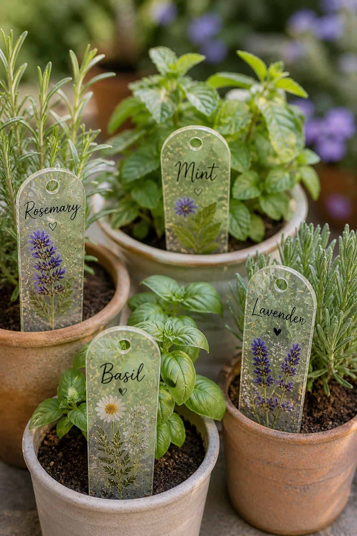 Pressed Flower Garden Markers