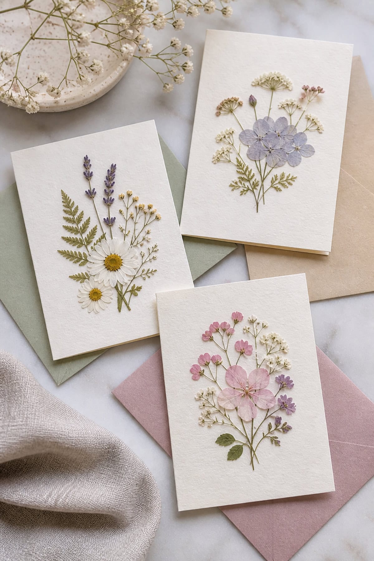 Pressed Flower Greeting Cards