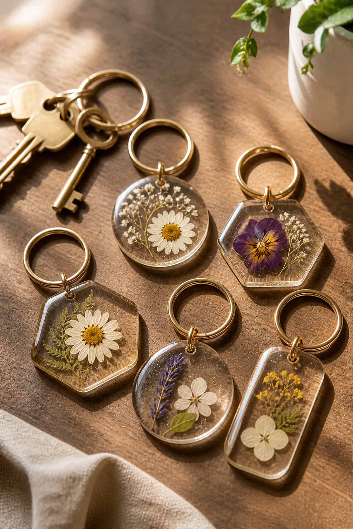 Pressed Flower Keychains