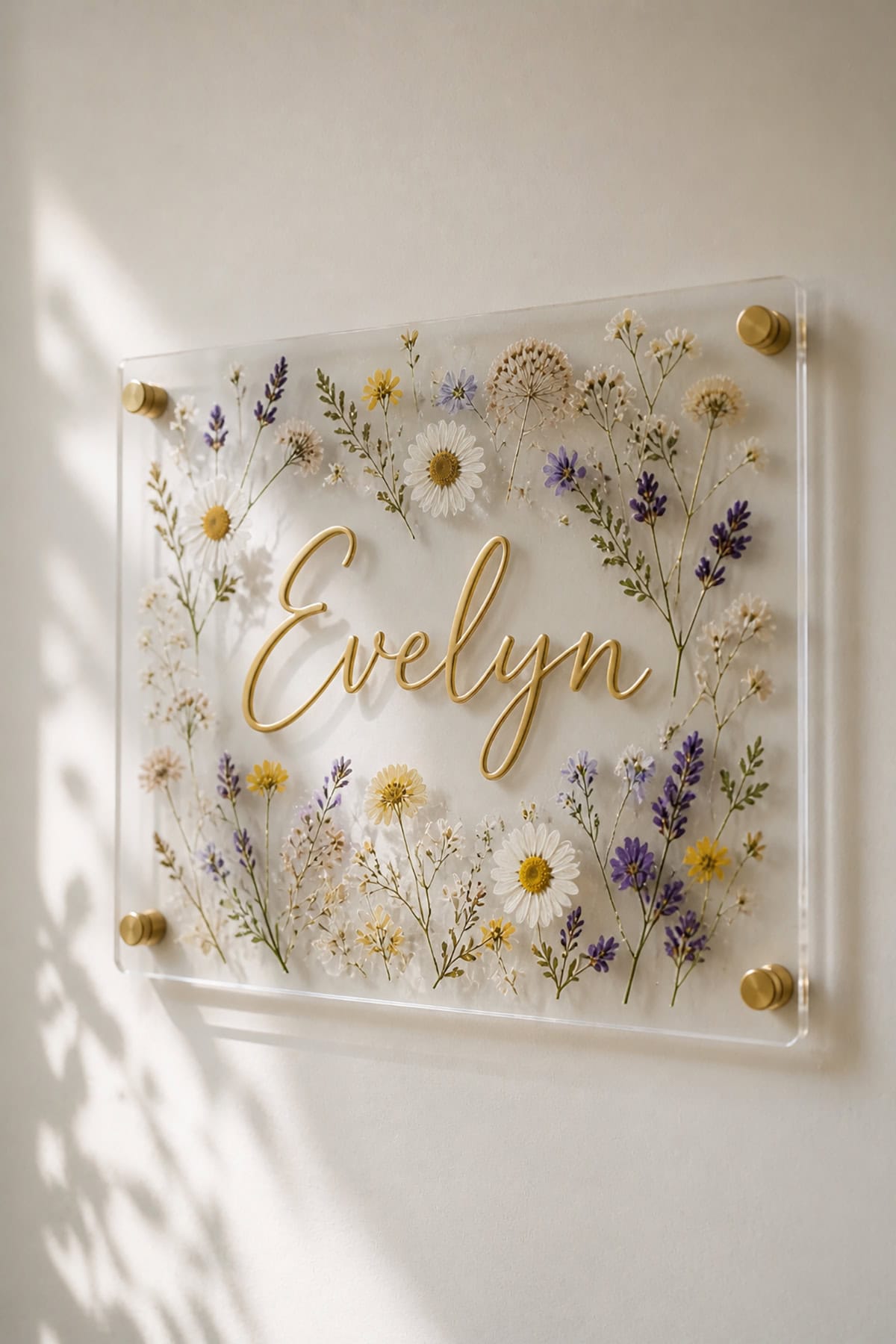 Pressed Flower Name Signs