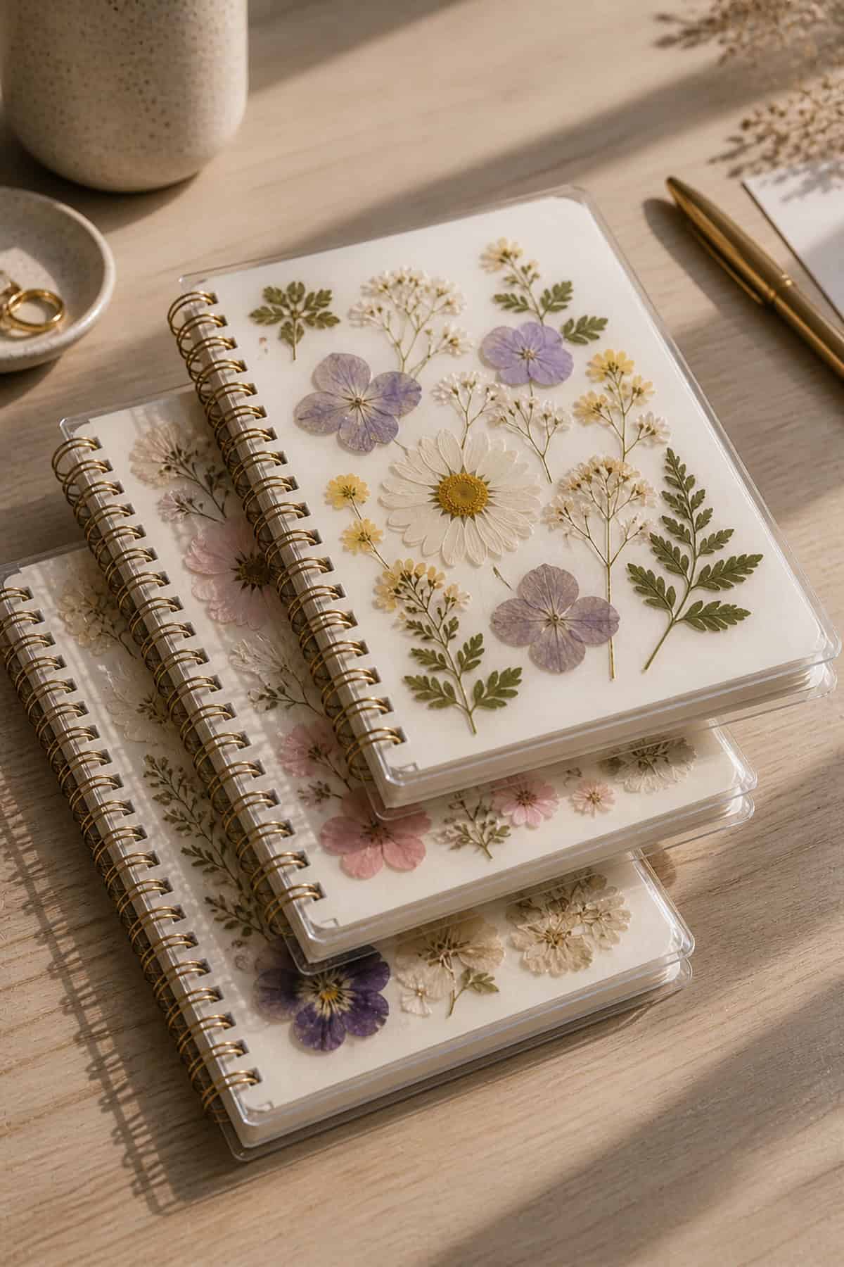 Pressed Flower Notebook Covers