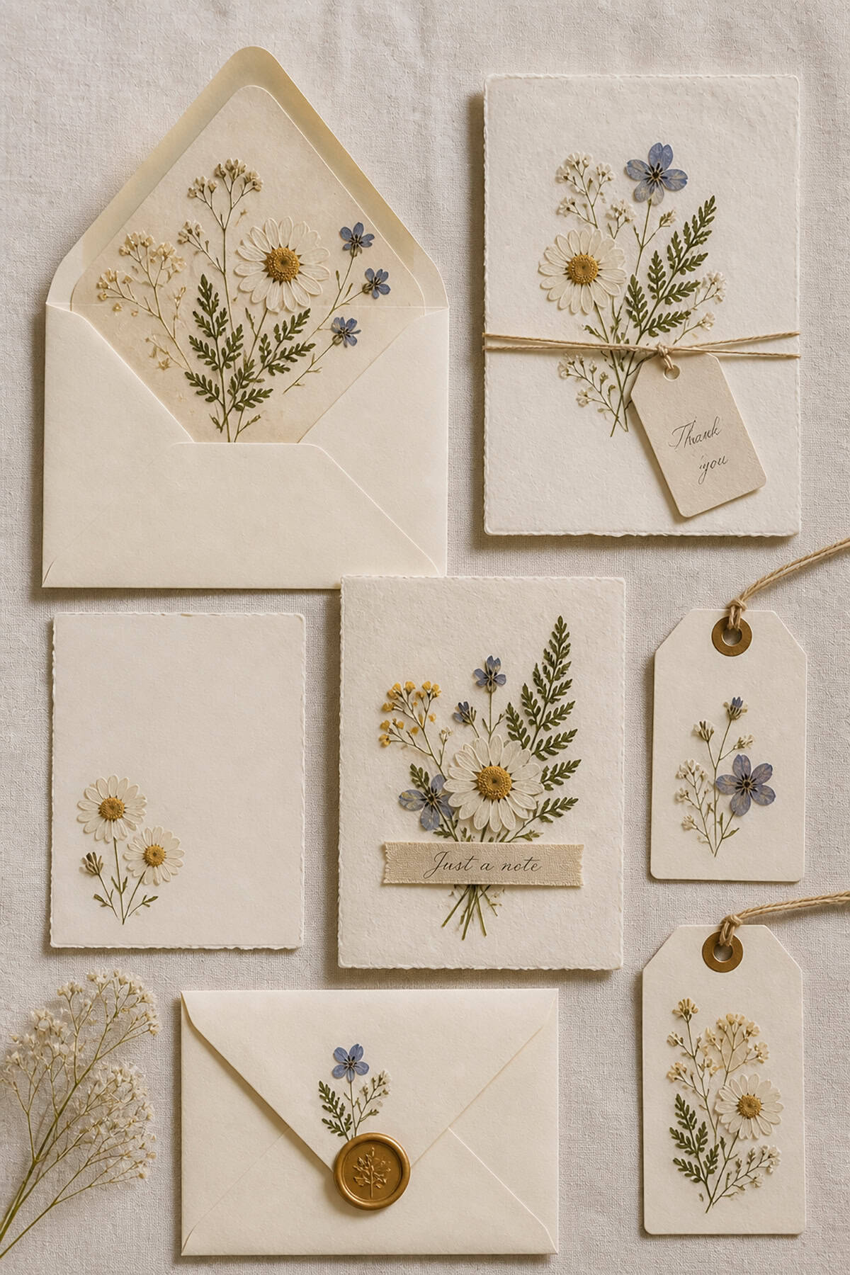 Pressed Flower Stationery Sets