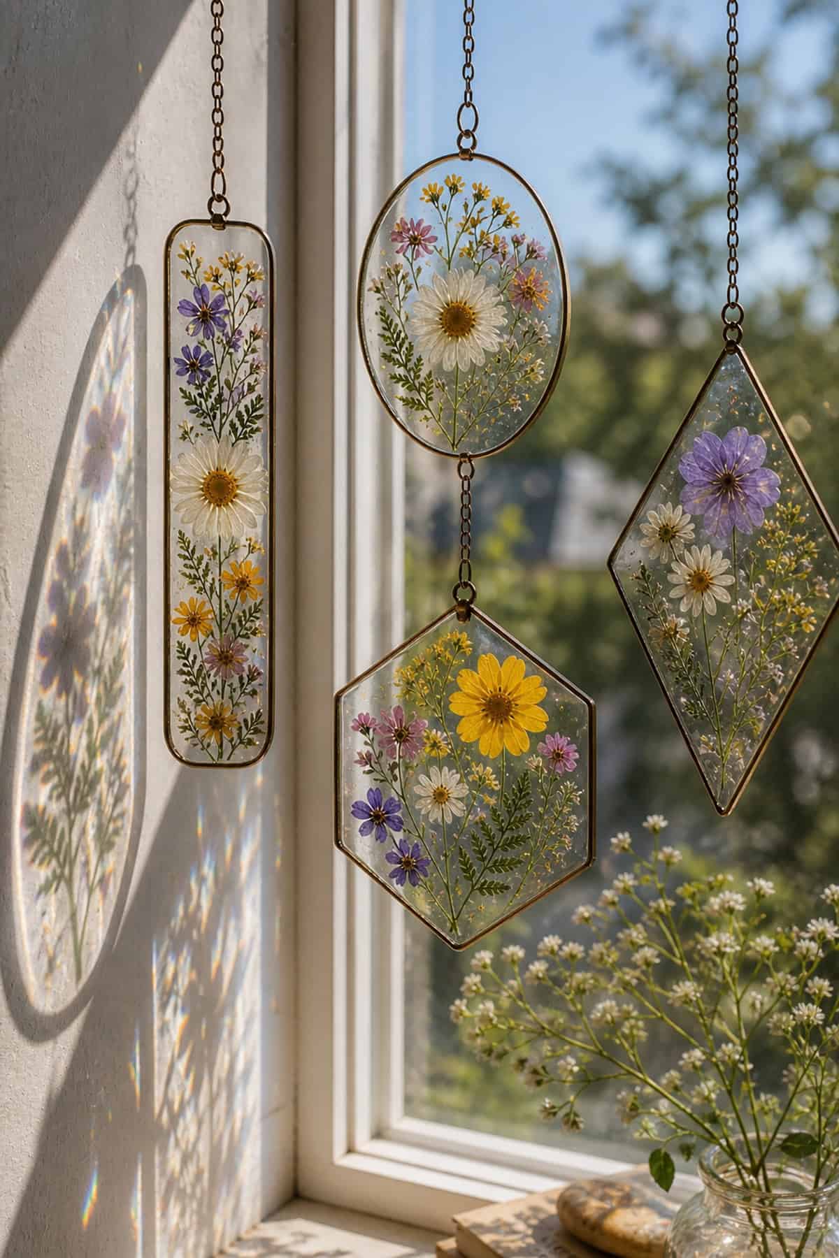 Pressed Flower Suncatchers