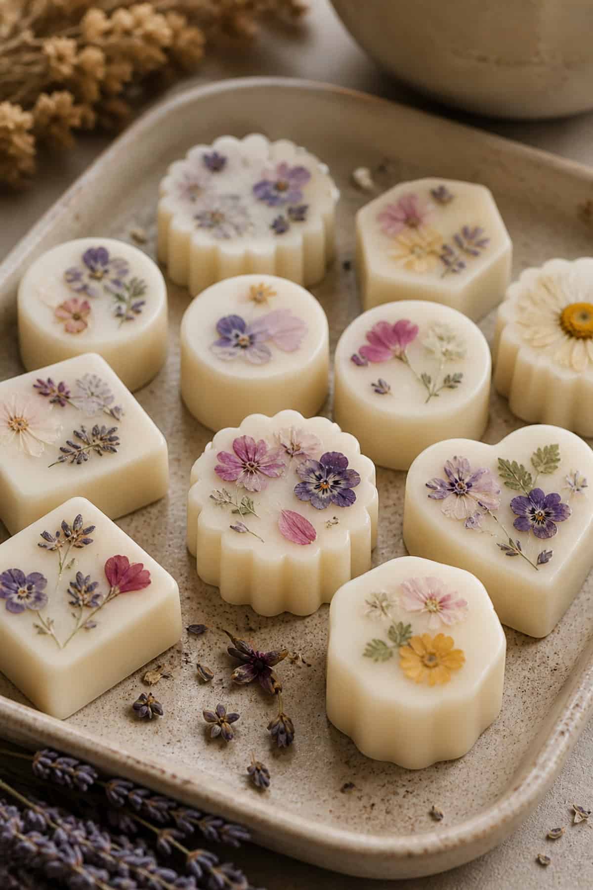 Pressed Flower Wax Melts (Embedded Petals)
