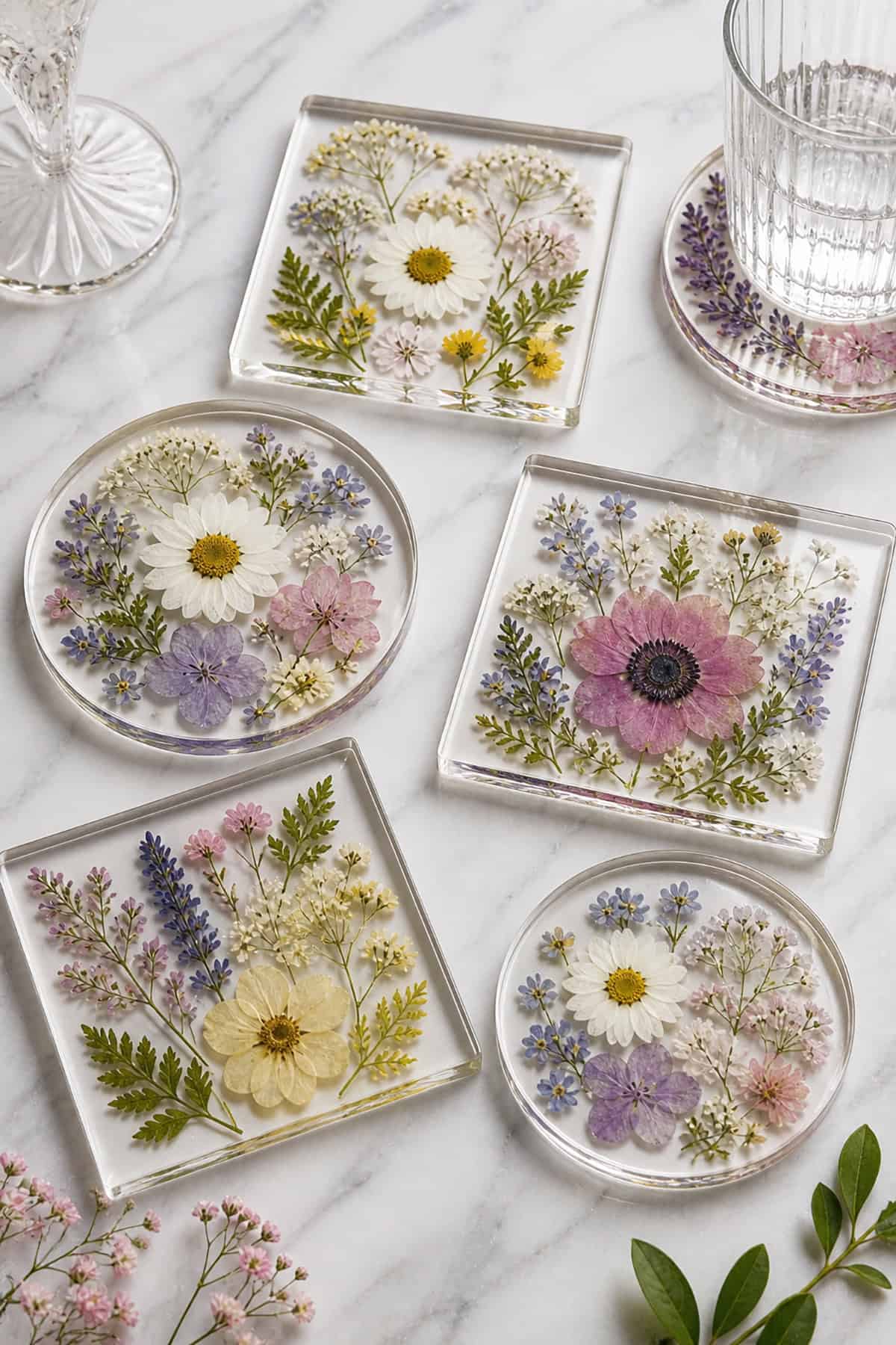 Resin Pressed Flower Coasters