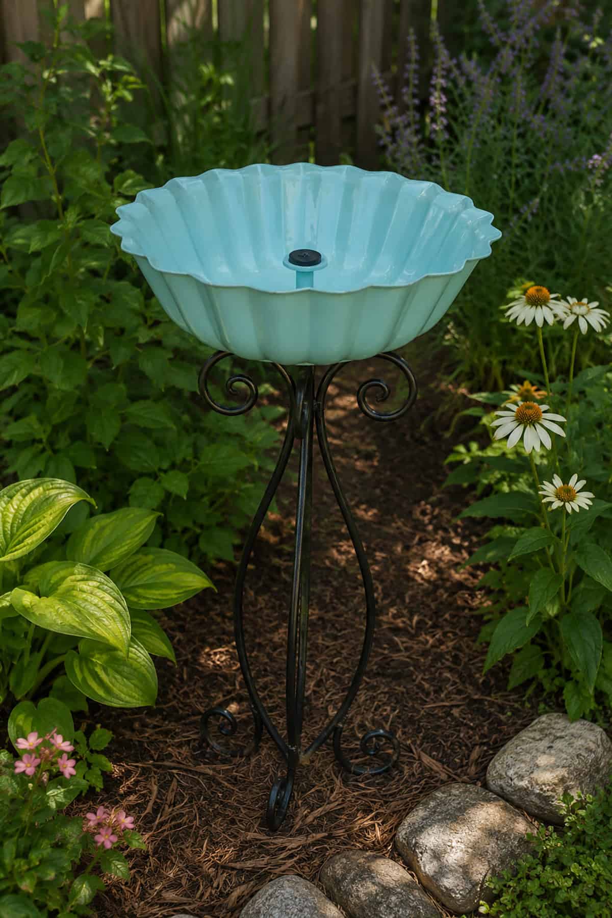 Scalloped Bowl Bird Bath
