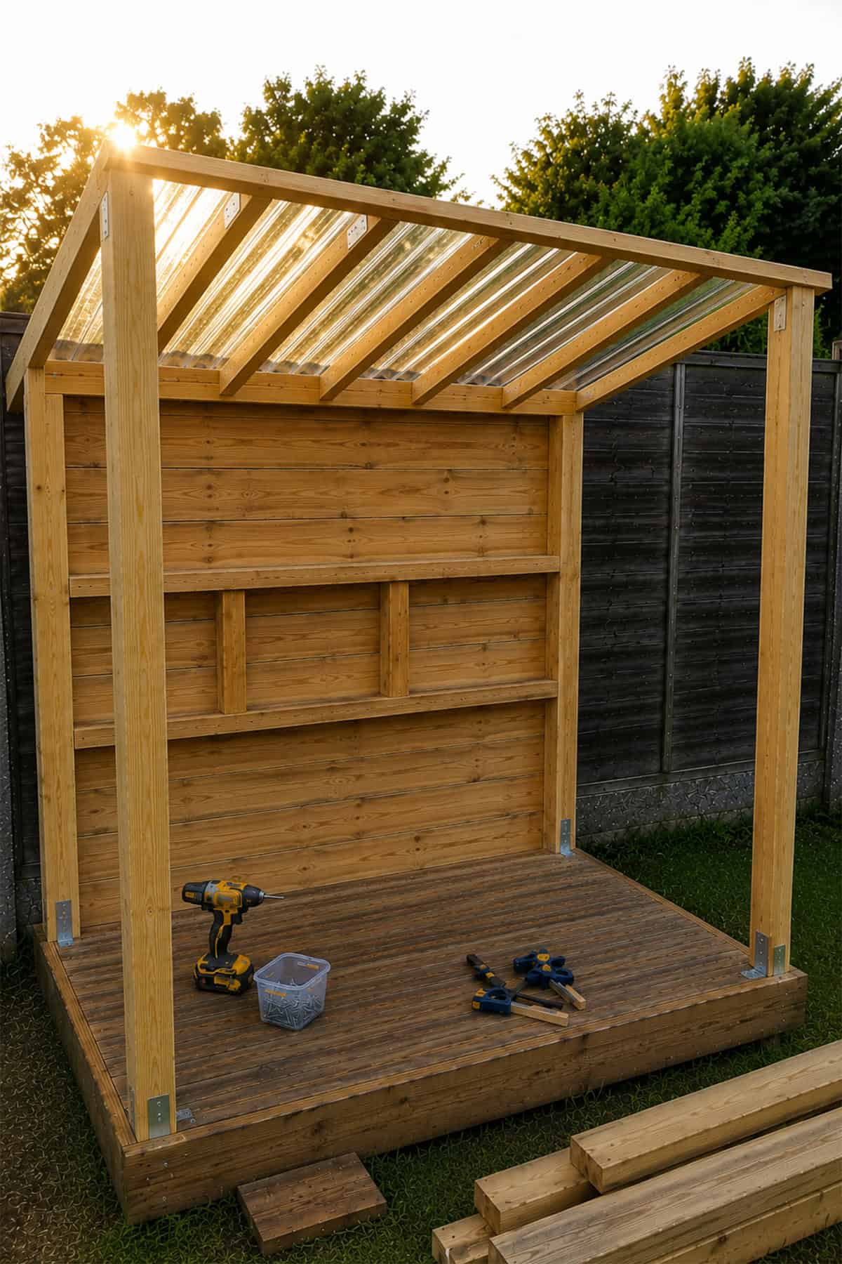 Step 5 — Attach The Corrugated Roof Panels