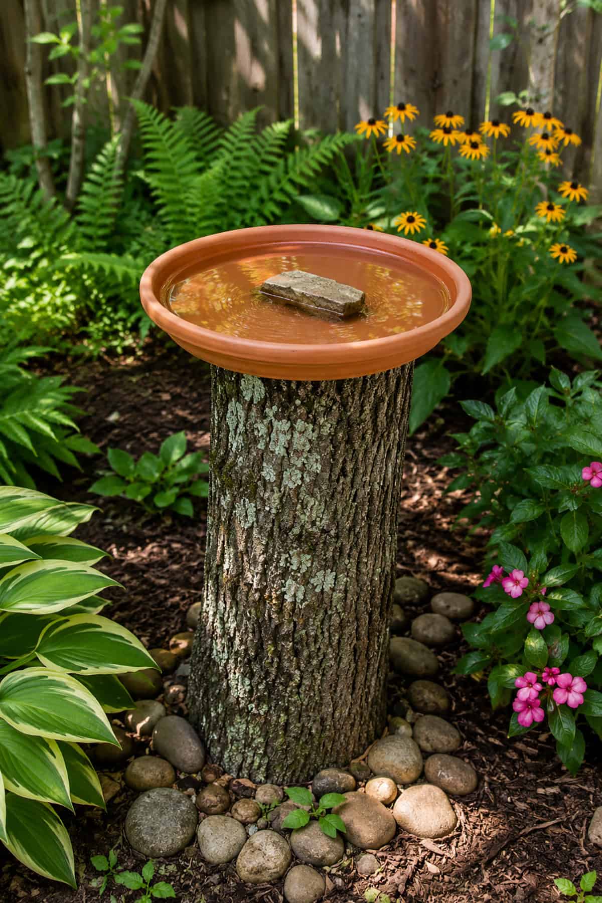 Tree Stump Bird Bath
