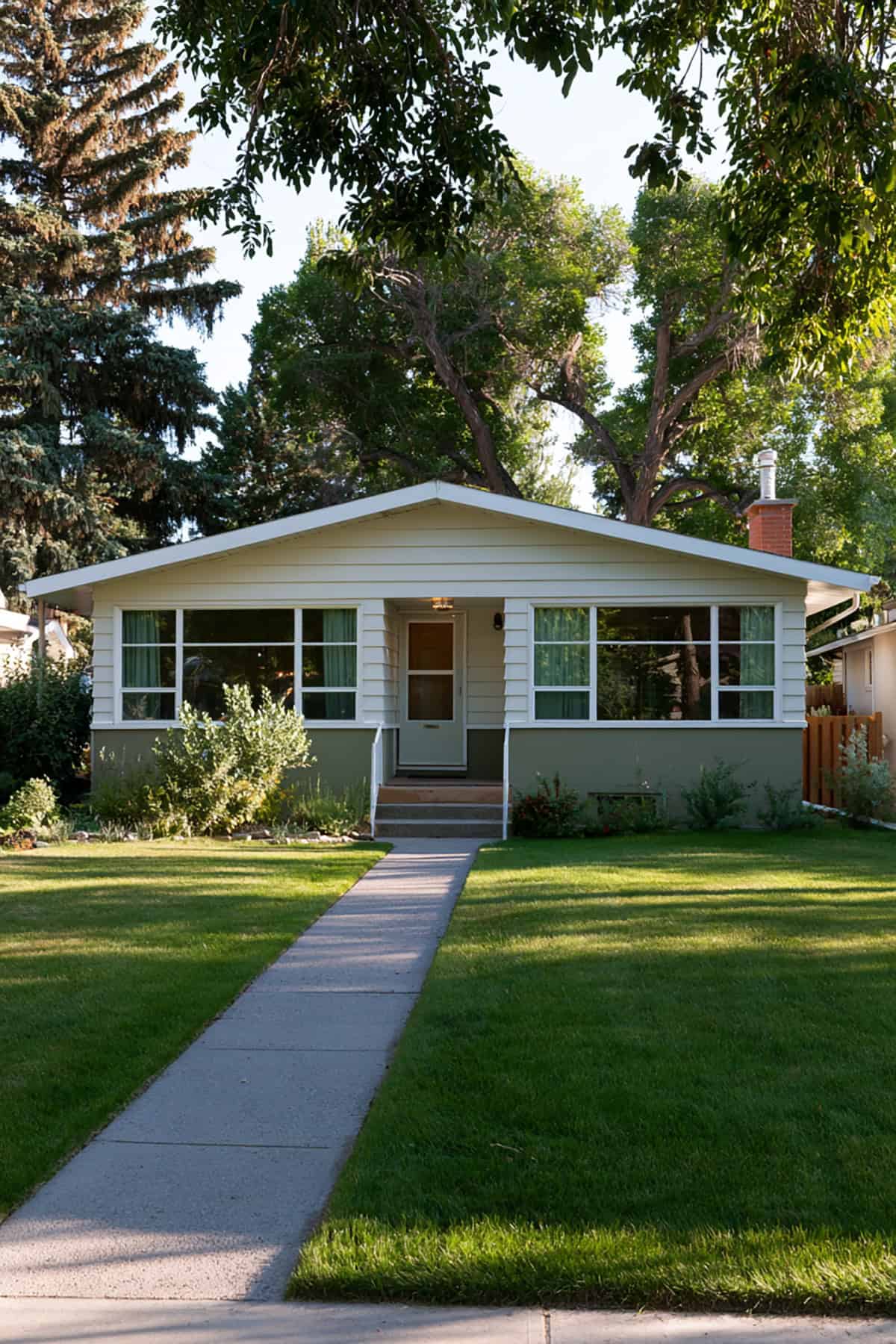 Two Tone Horizontal Siding Bungalow With Clean Contrast