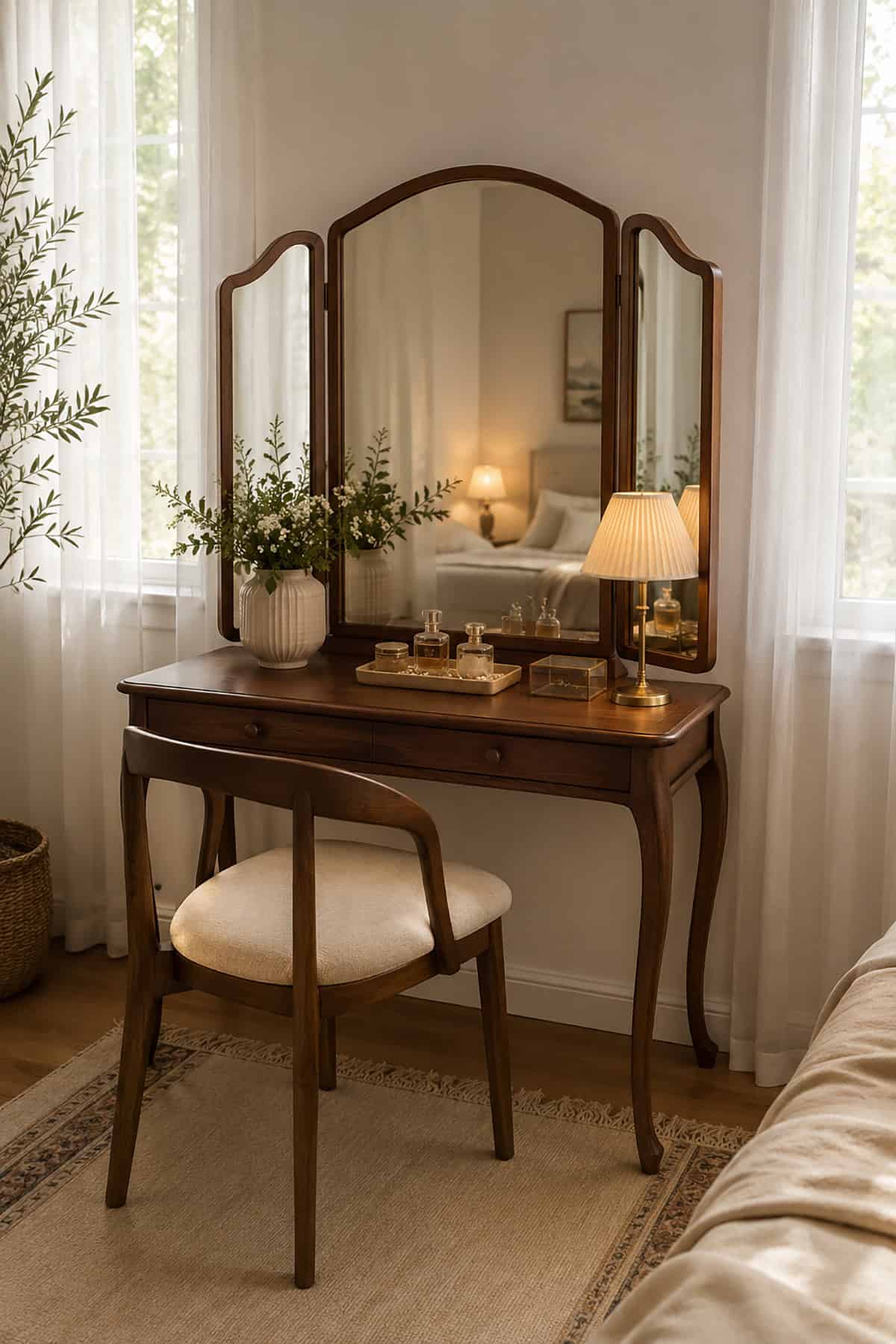 Vintage Triple Mirror Vanity Design