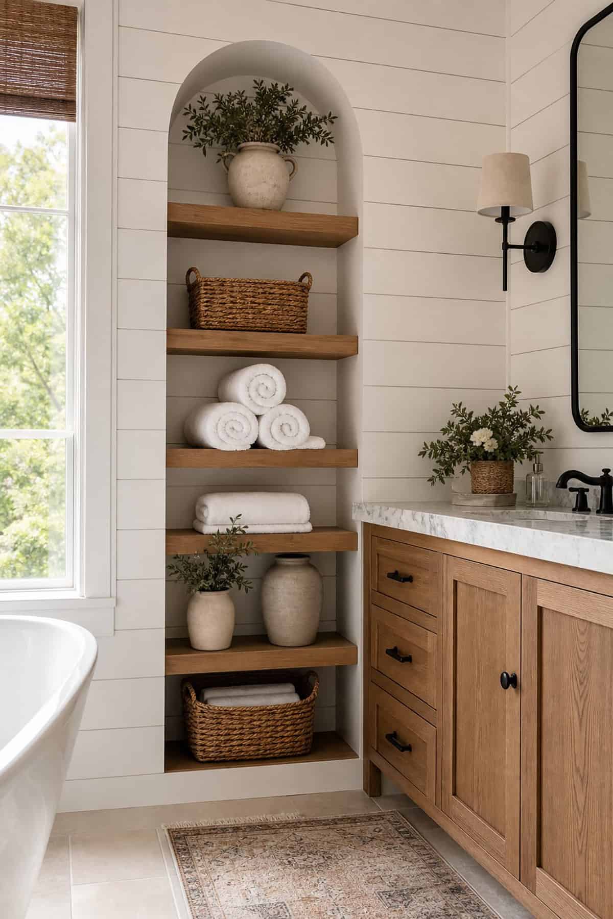 Arched Niche Storage Wall