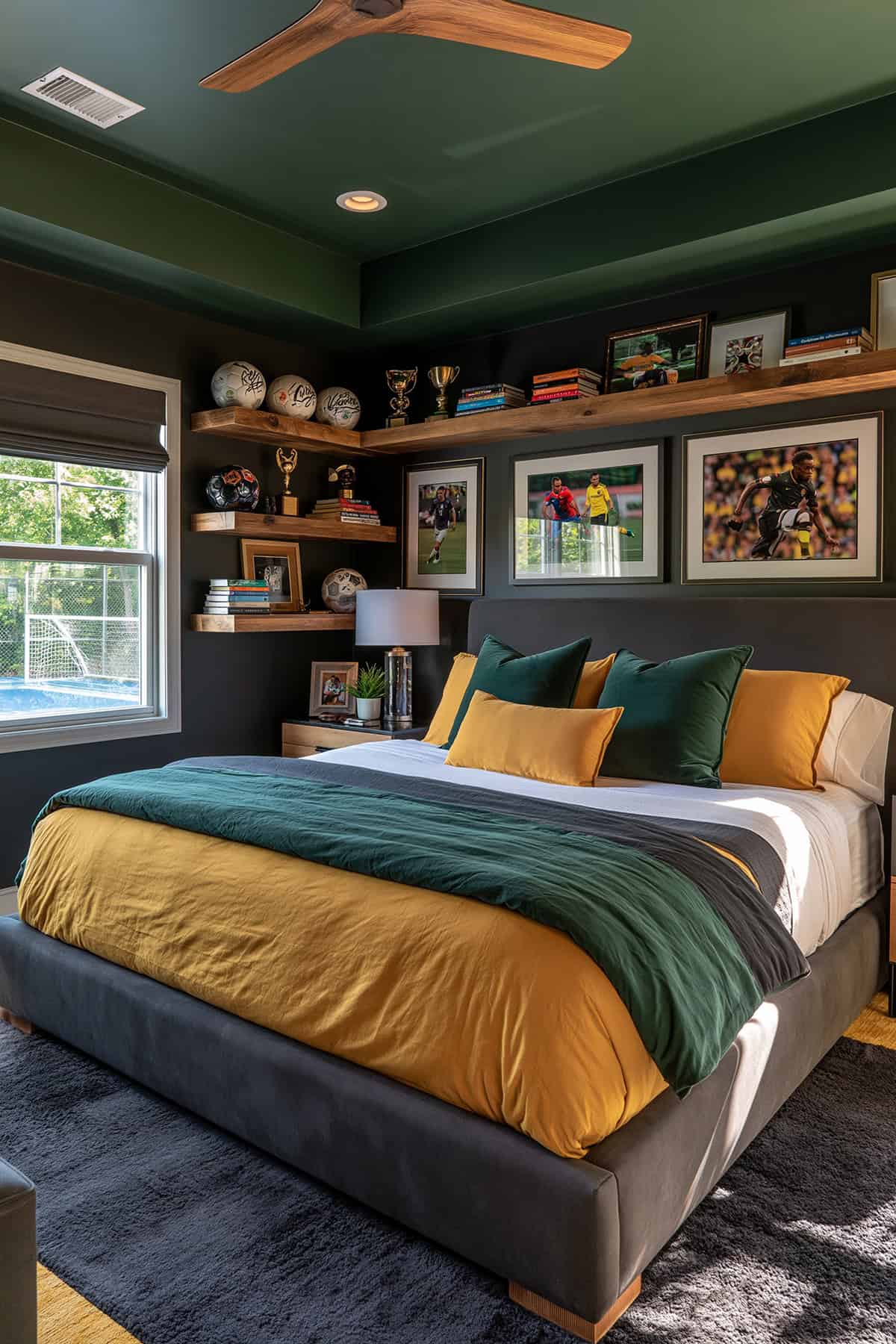 Black And Green Soccer Bedroom