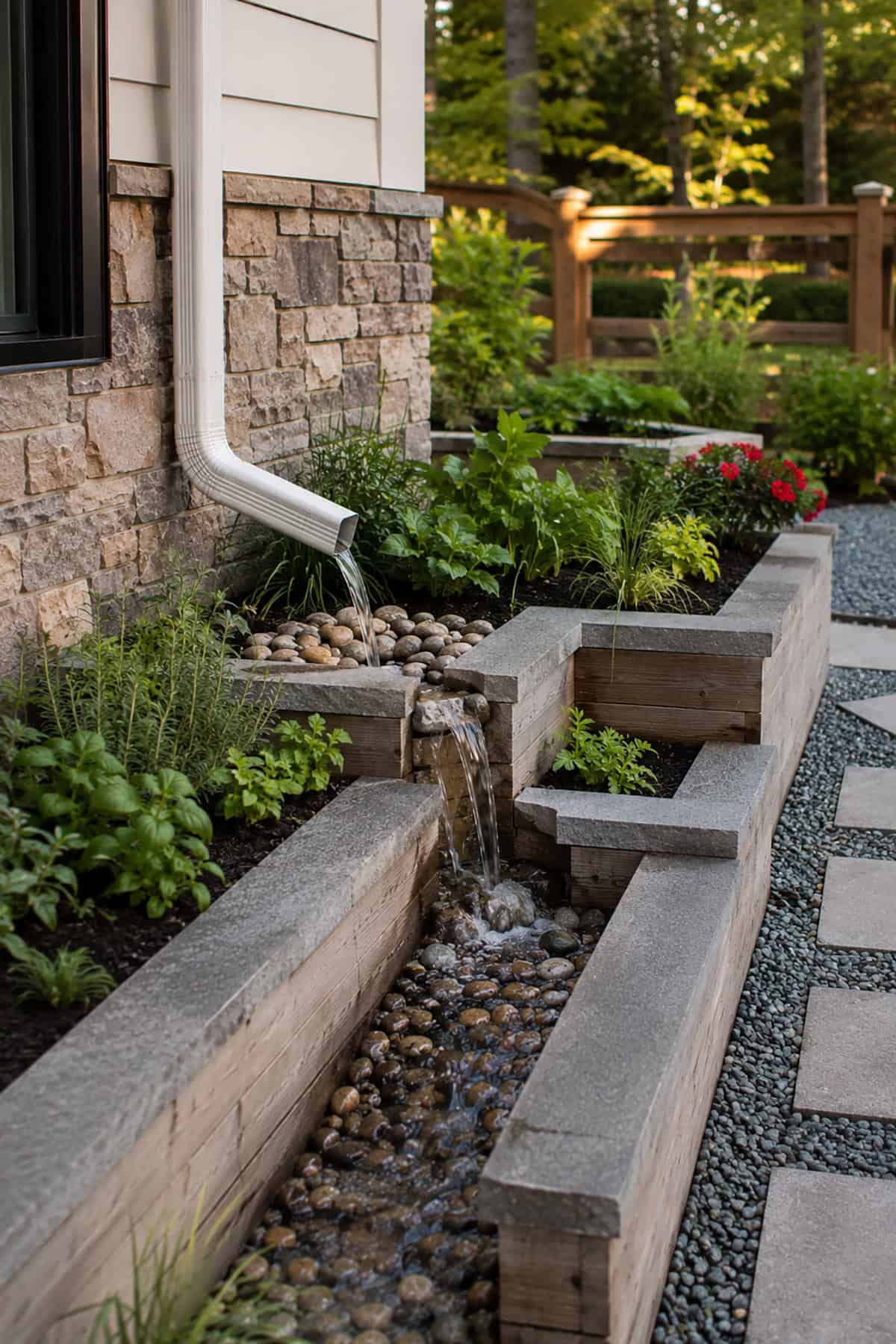 Decorative Drainage Through Raised Beds