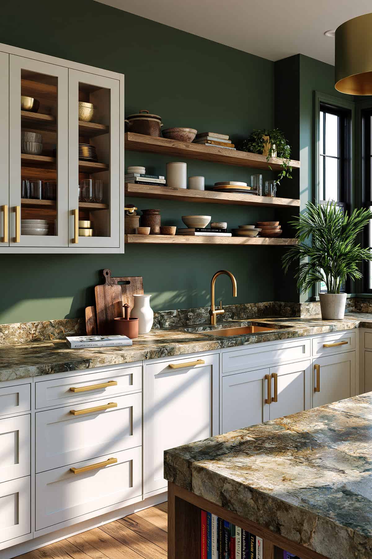 Deep Forest Green Kitchen Walls