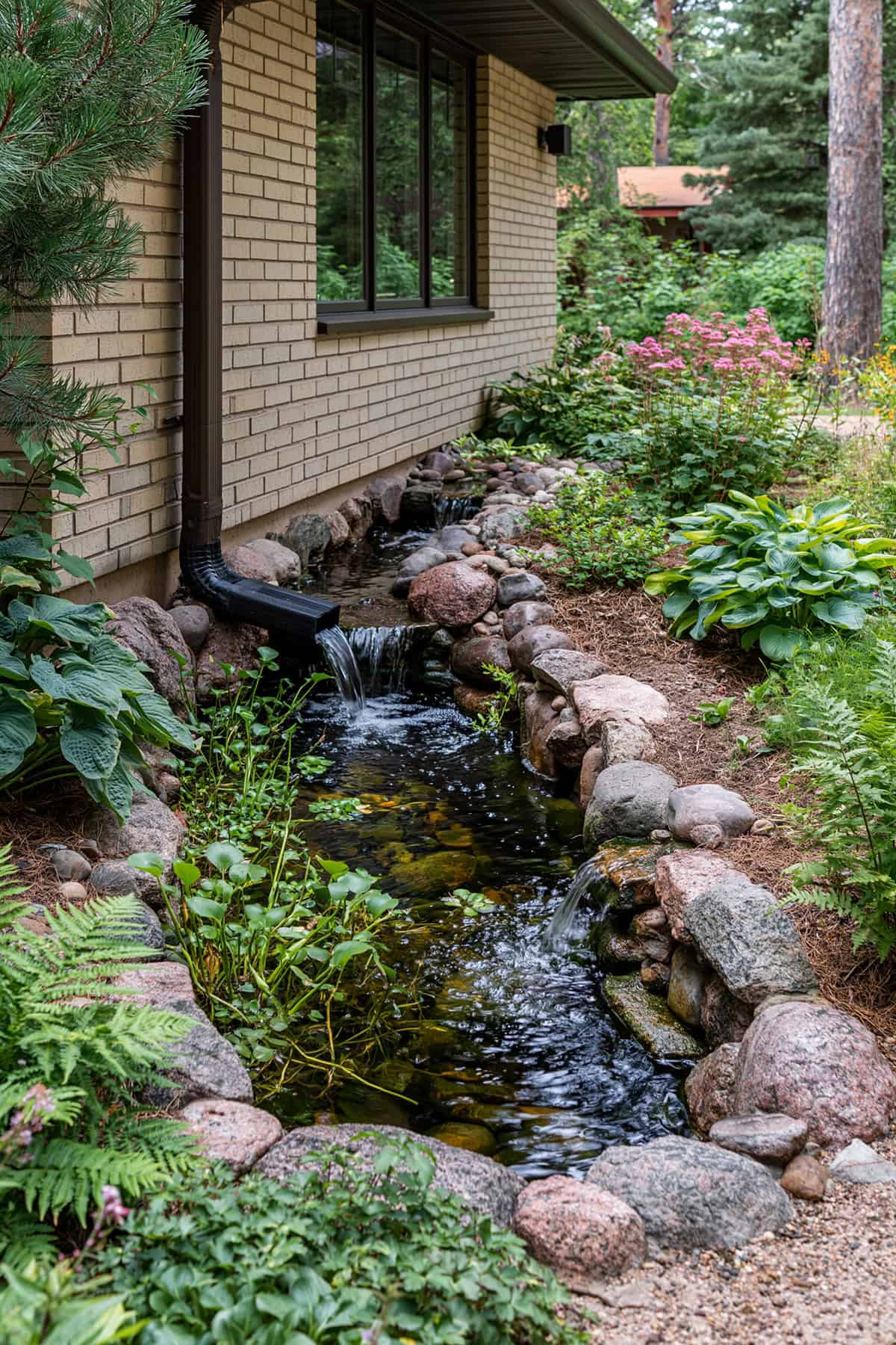 Downspout Into Water Garden