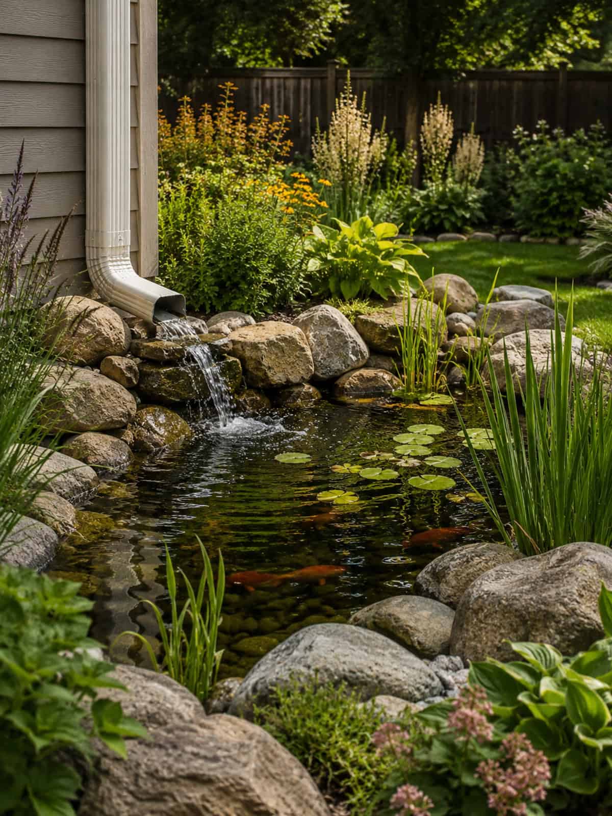 Downspout To Garden Pond