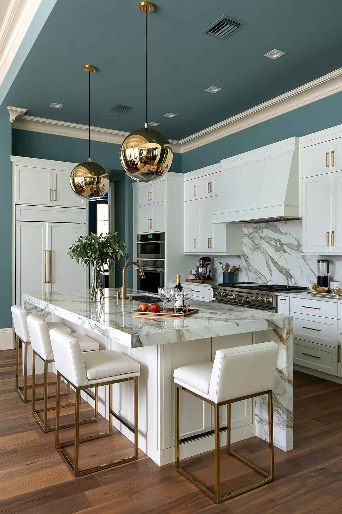 Dusty Teal Kitchen Walls