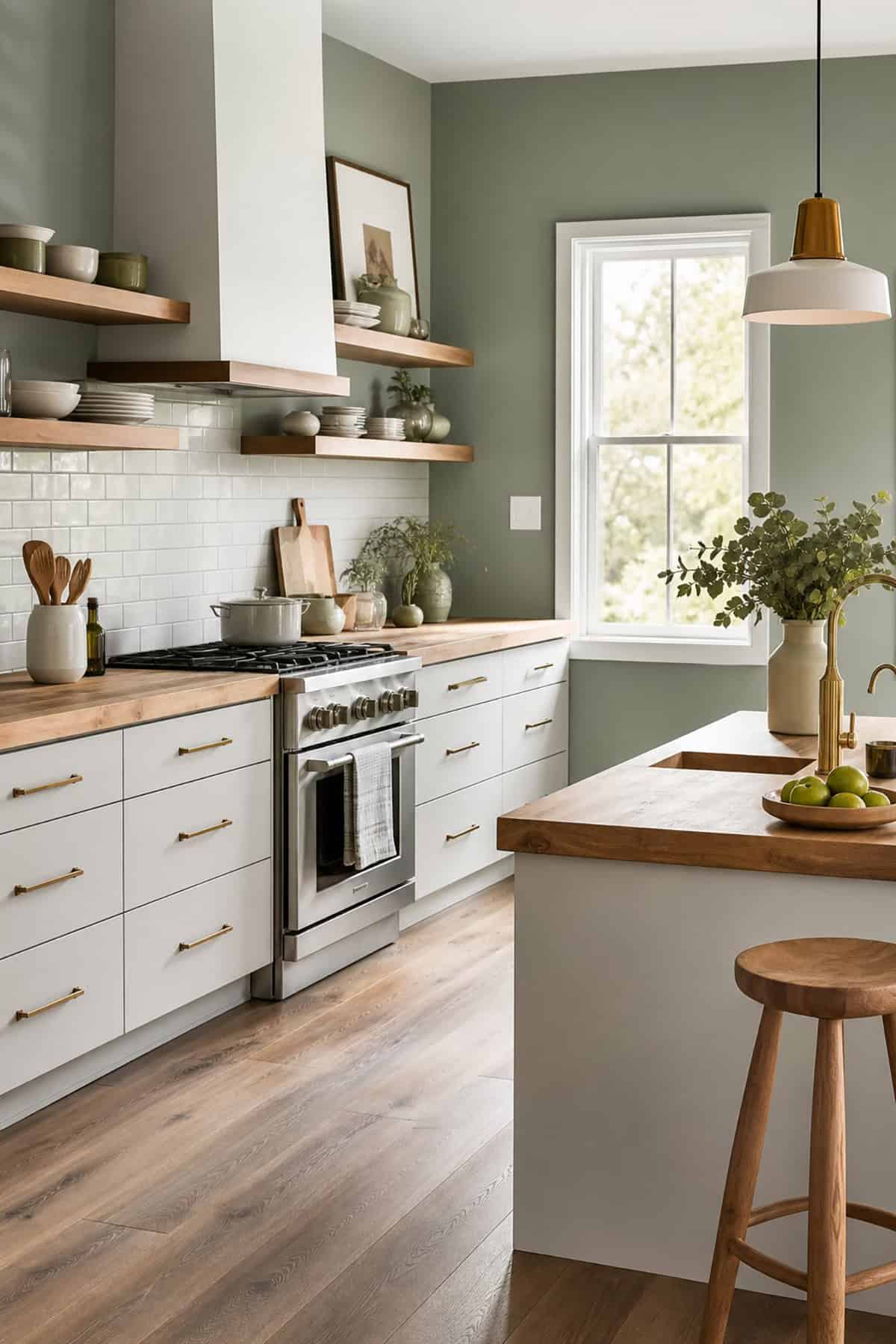 Eucalyptus Green Kitchen Walls