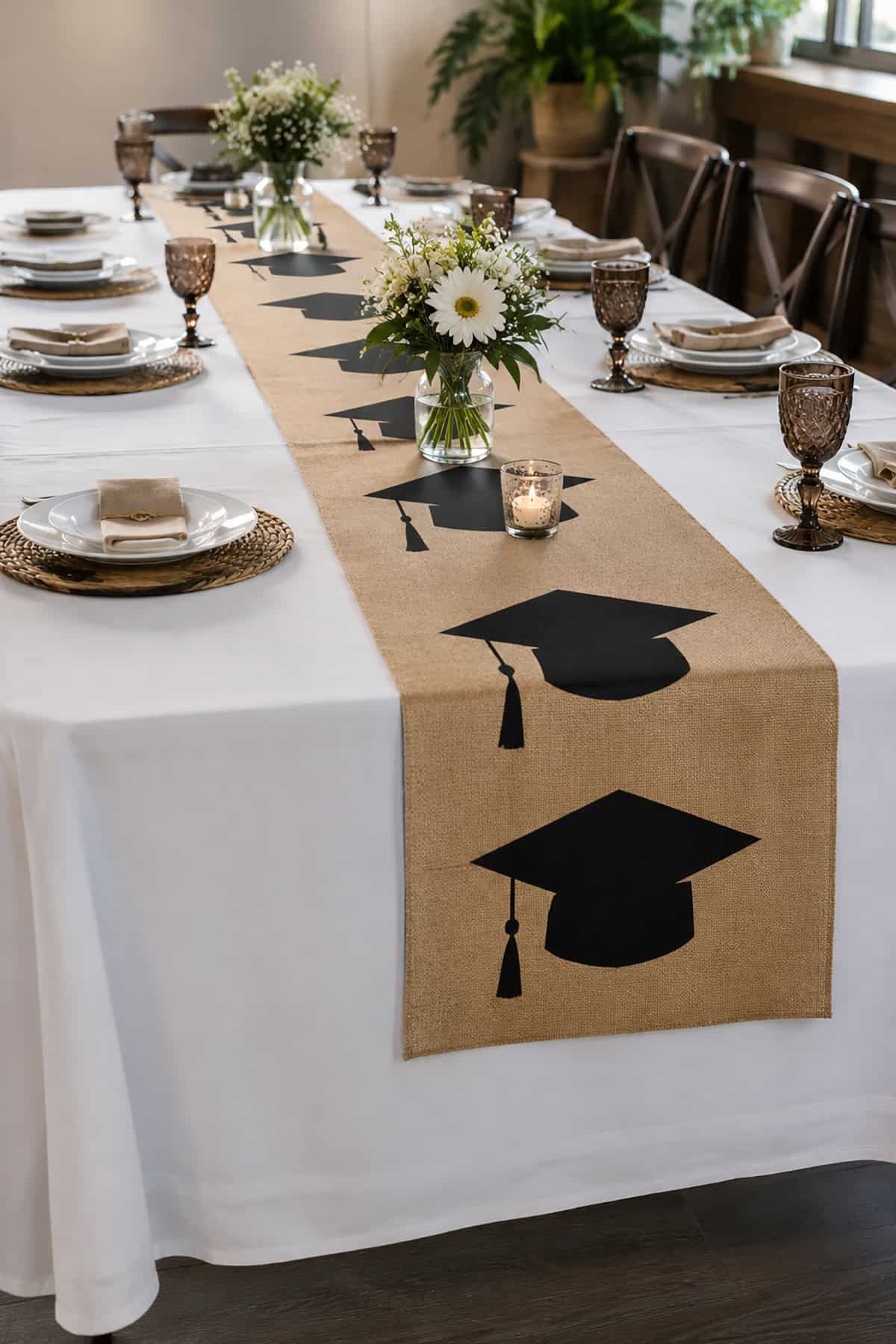 Graduation Cap Table Runner Display