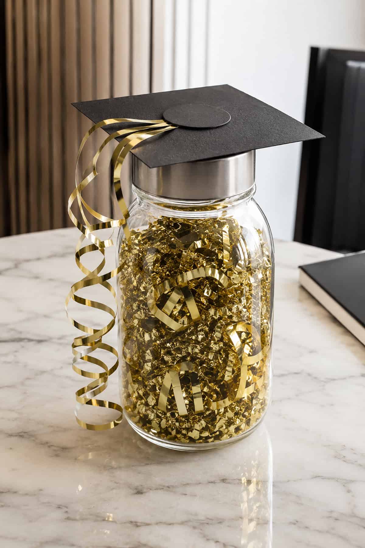 Graduation Mason Jar Display Idea with Cap