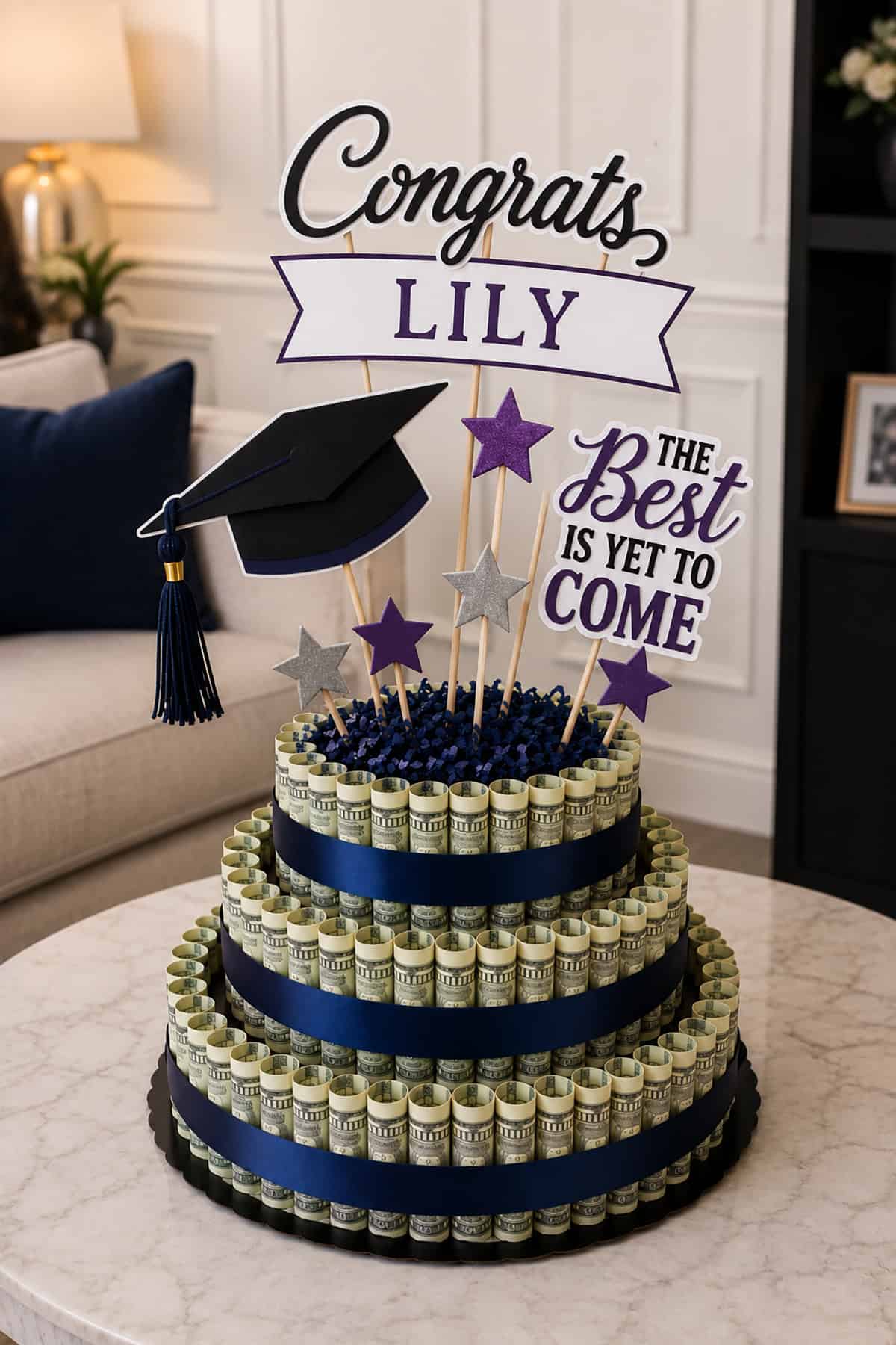 Graduation Money Cake Centerpiece